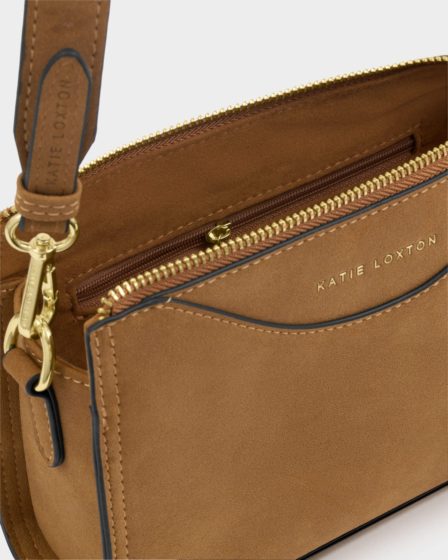 Katie Loxton Alba Suedette Crossbody Bag - Caramel - Image 2