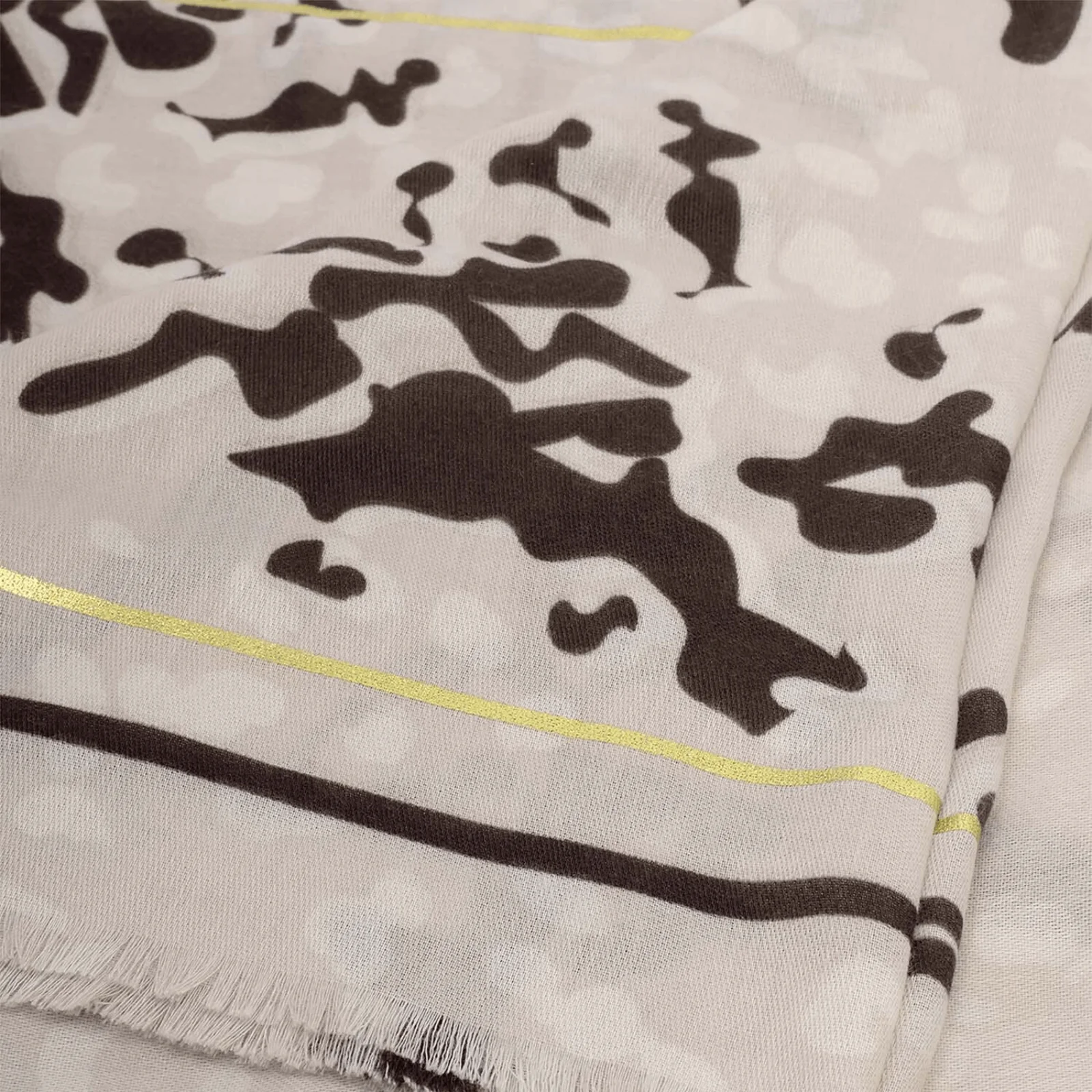 Katie Loxton Animal Taupe & Chocolate Printed Scarf - Image 2