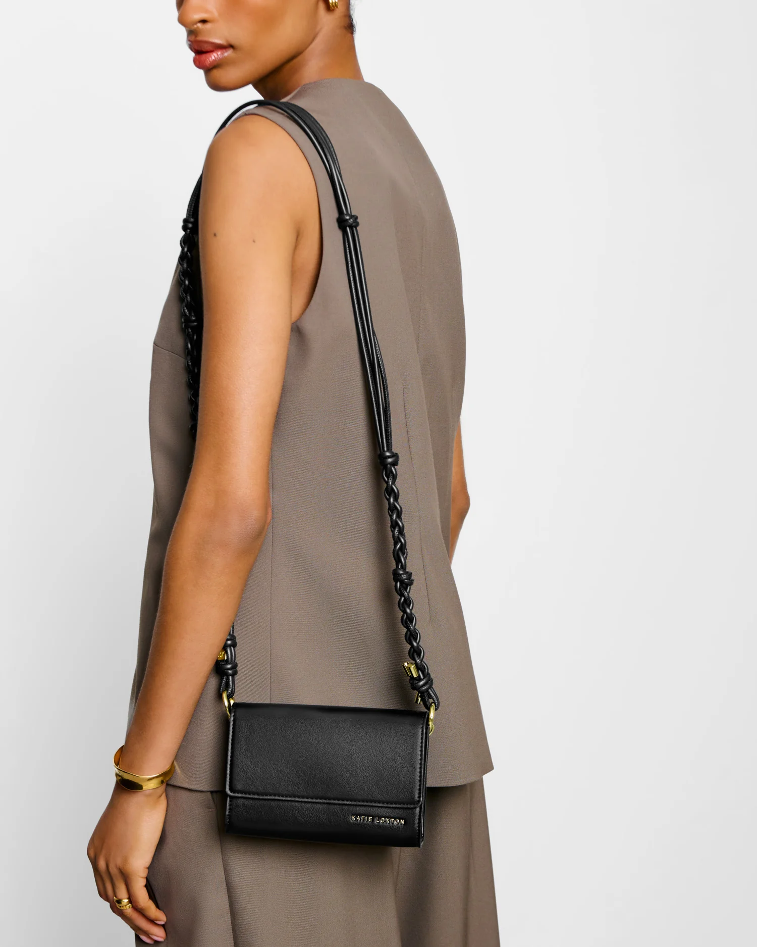 Katie Loxton Arden Braided Mini Bag - Black - Image 3