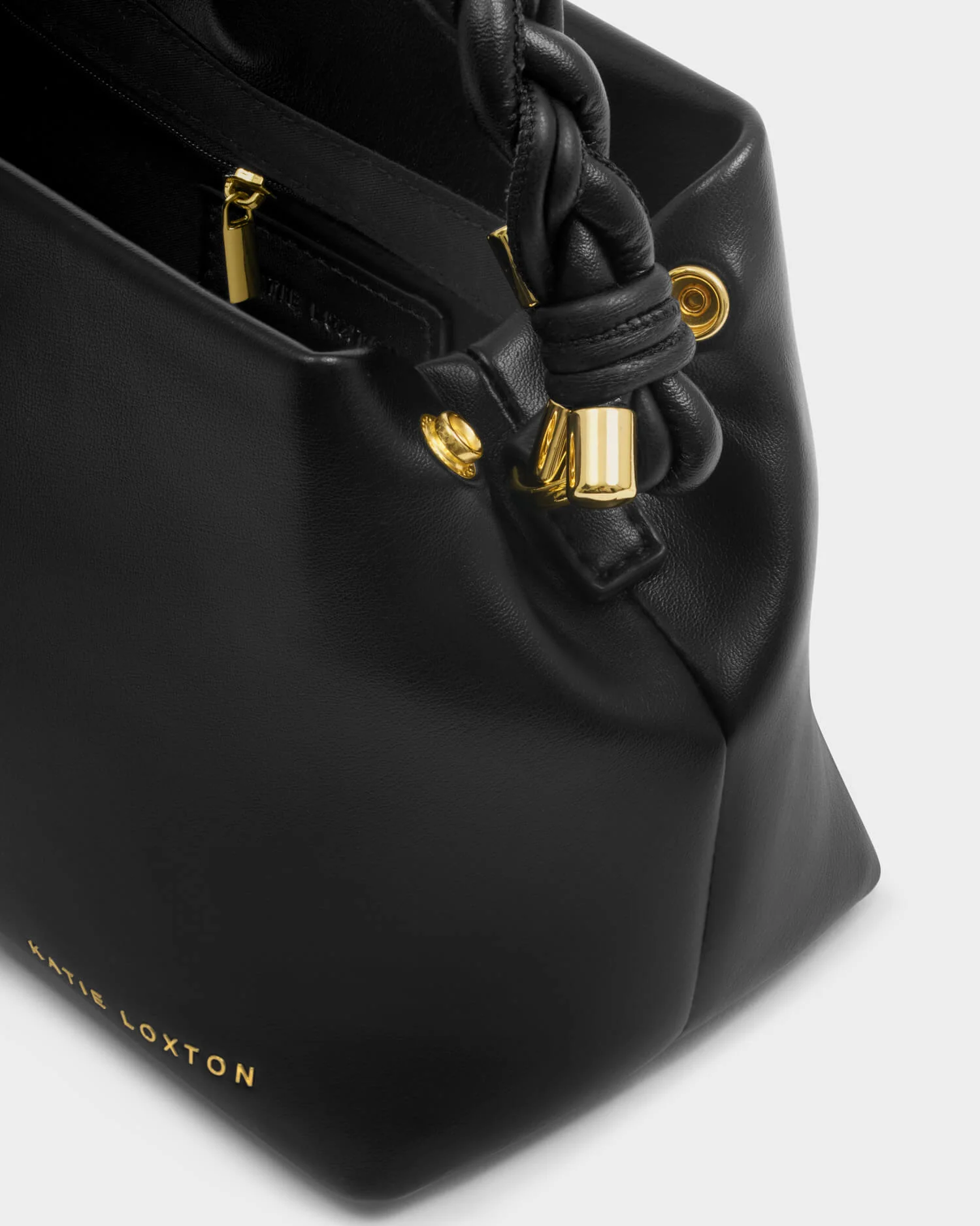 Katie Loxton Arden Braided Top Handle Bag - Black - Image 2