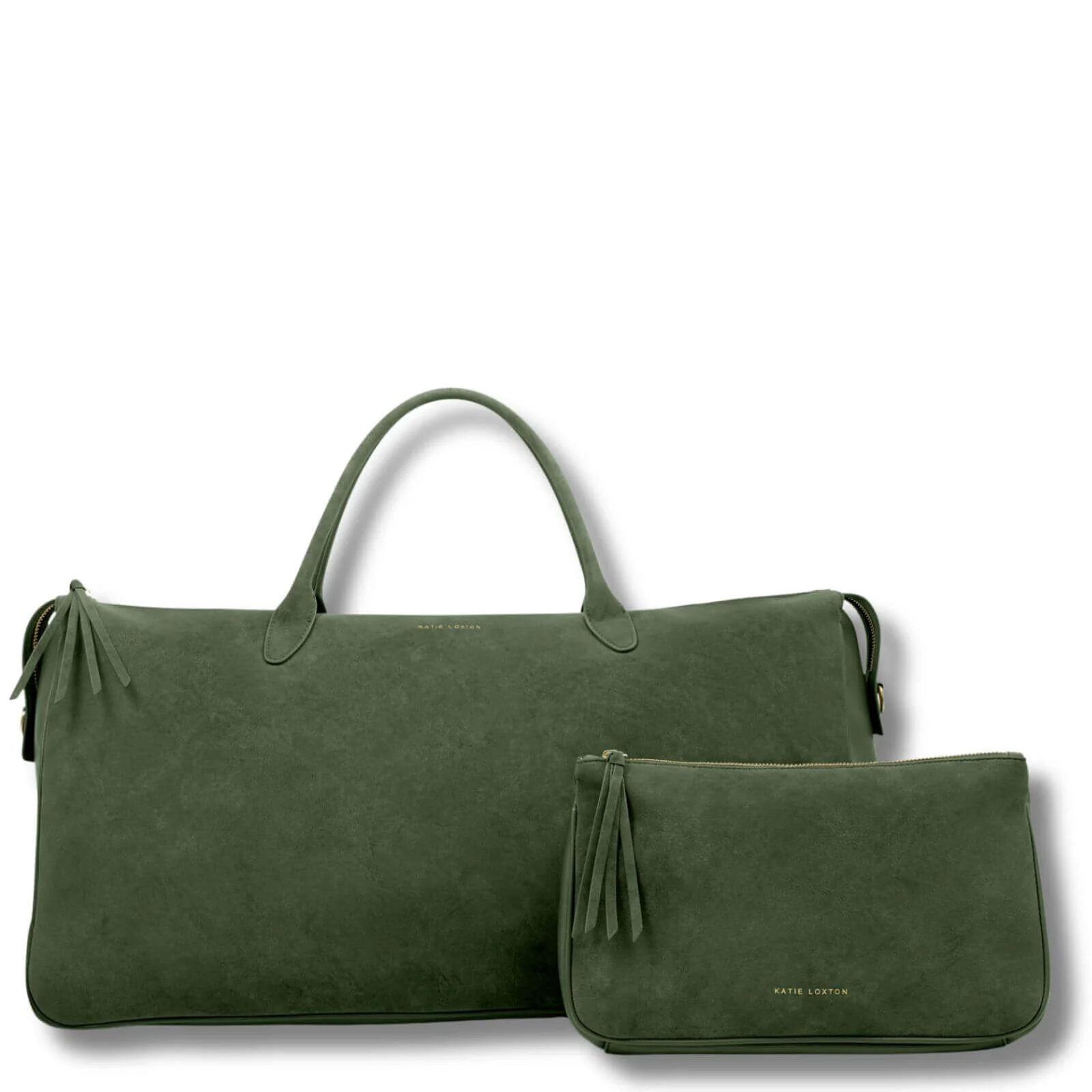 Katie Loxton Ascot Suedette Weekend Bag & Pouch Organiser - Forest Green