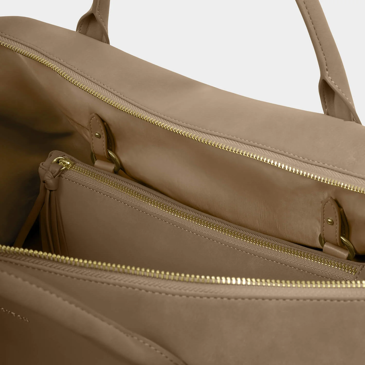 Katie Loxton Ascot Suedette Weekend Bag & Pouch Organiser - Taupe Suedette - Image 4