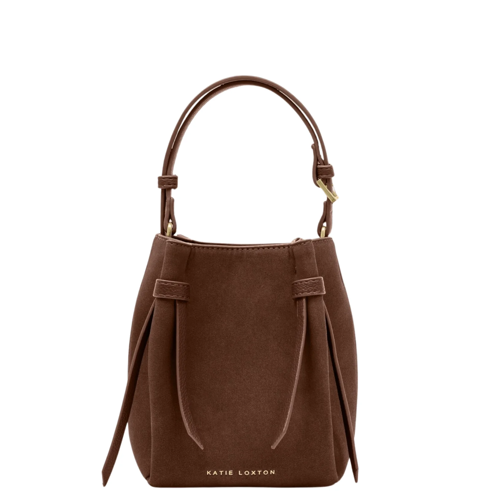 Katie Loxton Celina Mini Faux Suede Bucket Bag - Chocolate