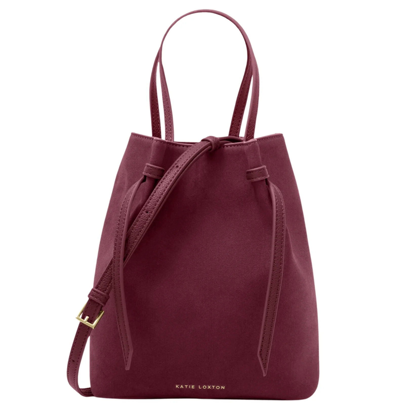 Katie Loxton Celina Suedette Bucket Bag - Cherry