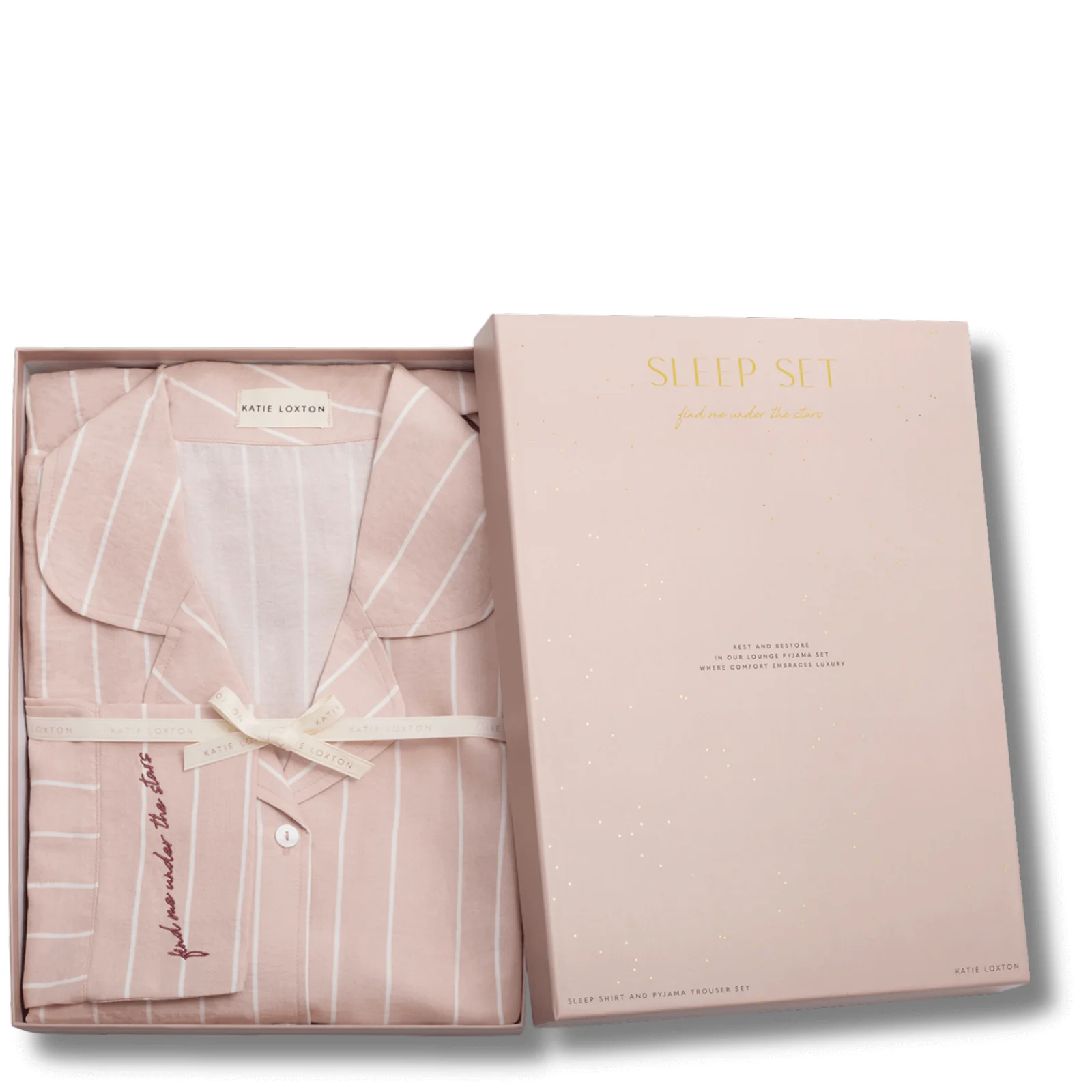 Katie Loxton 'Find Me Under the Stars' Pink Striped Pyjamas