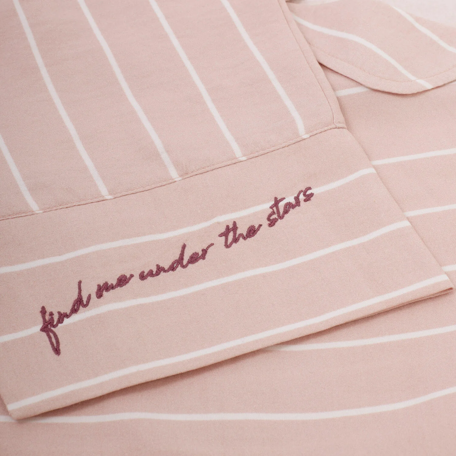 Katie Loxton 'Find Me Under the Stars' Pink Striped Pyjamas - Image 2