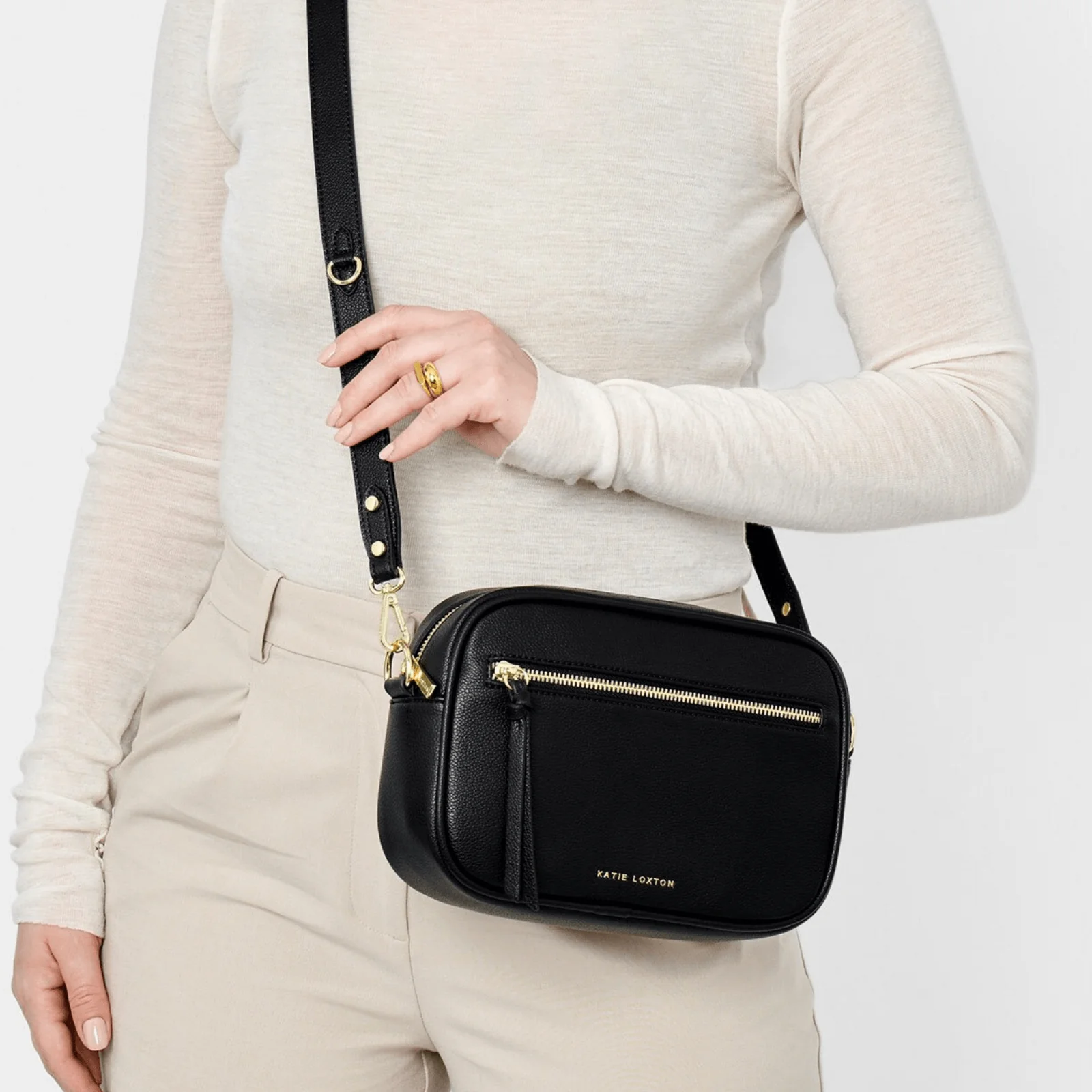 Katie Loxton Hallie Crossbody Bag - Black - Image 3