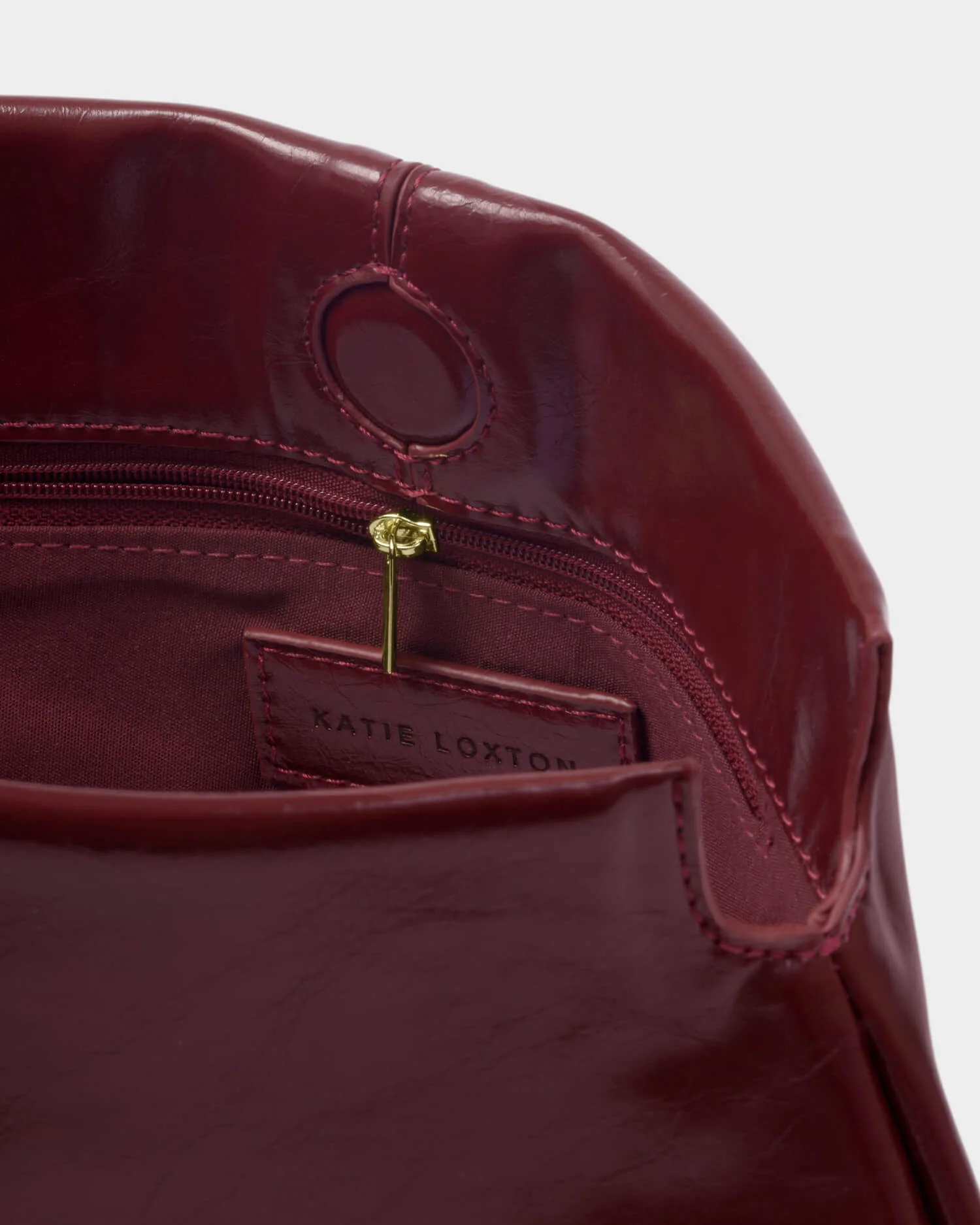 Katie Loxton Laila Patent Crackle Clutch Bag - Cherry - Image 2