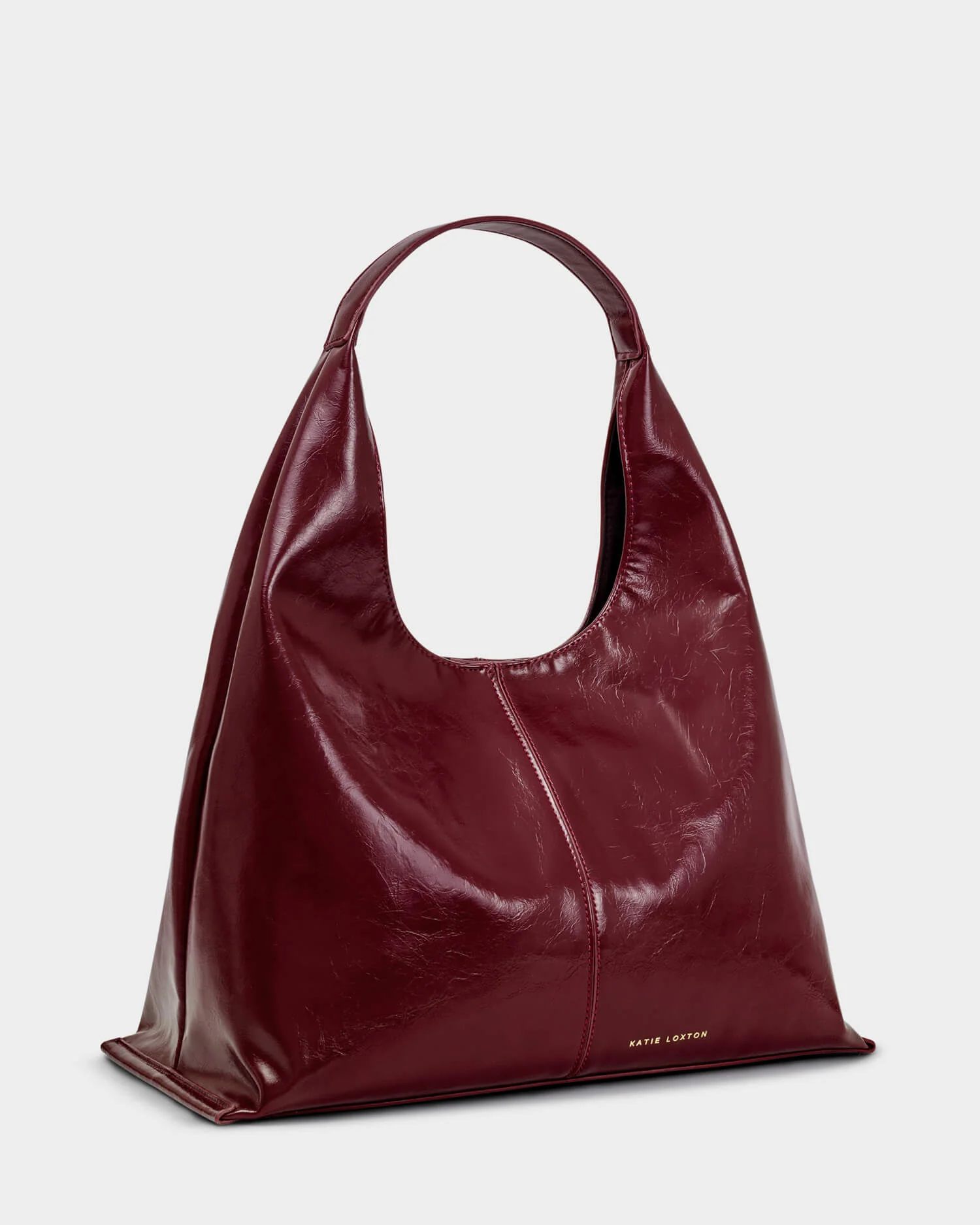 Katie Loxton Laila Patent Crackle Shoulder Bag - Cherry - Image 2