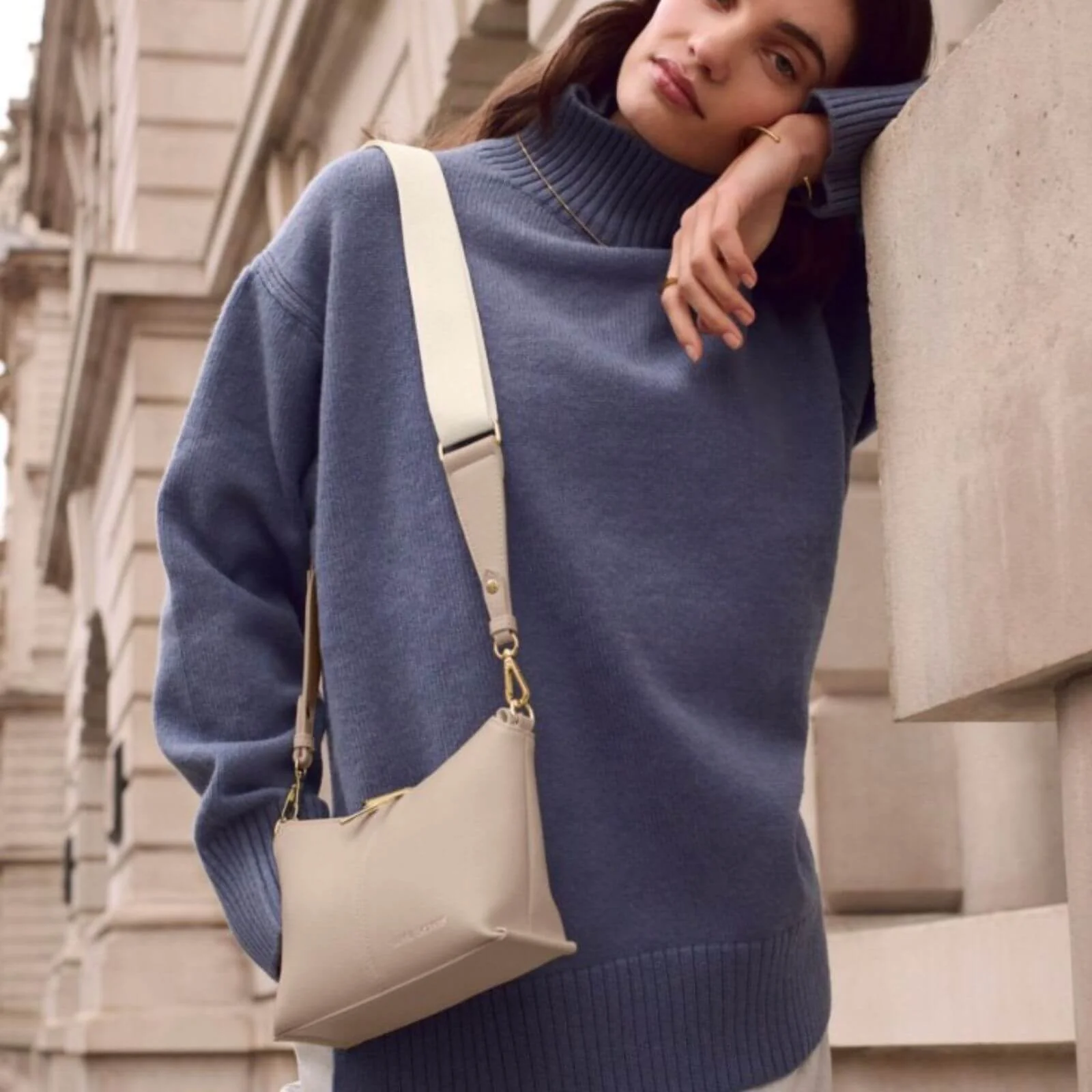 Katie Loxton Laila Slouch Crossbody Bag - Light Taupe - Image 3