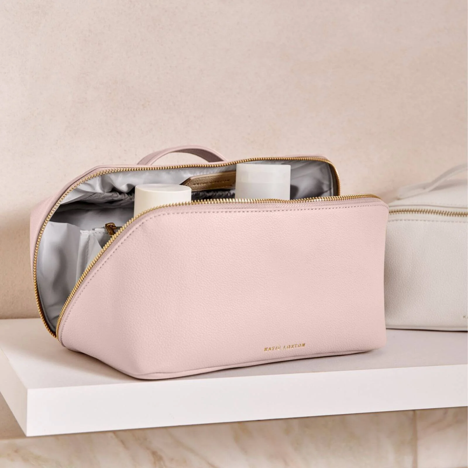 Katie Loxton Large Make Up Wash Bag - Pink - Image 3