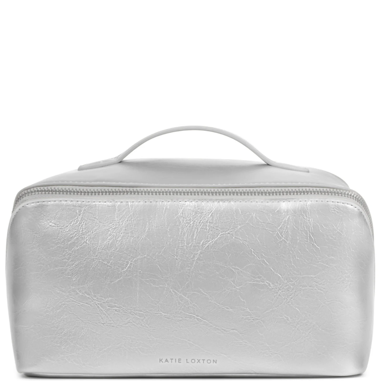 Katie Loxton Large Patent Crackle Make Up Wash Bag - Silver