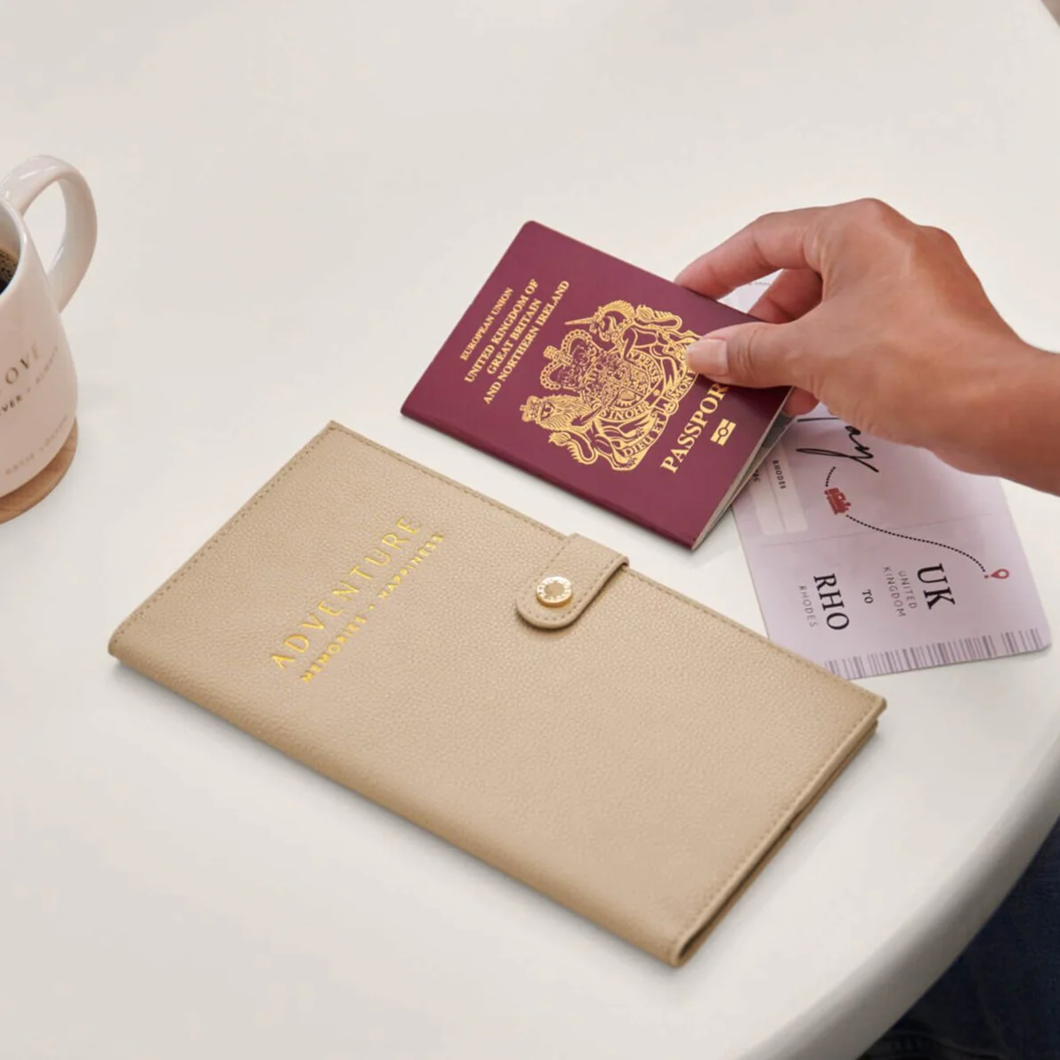 Katie Loxton Light Taupe Travel Wallet - Adventure Memories Happiness - Image 3