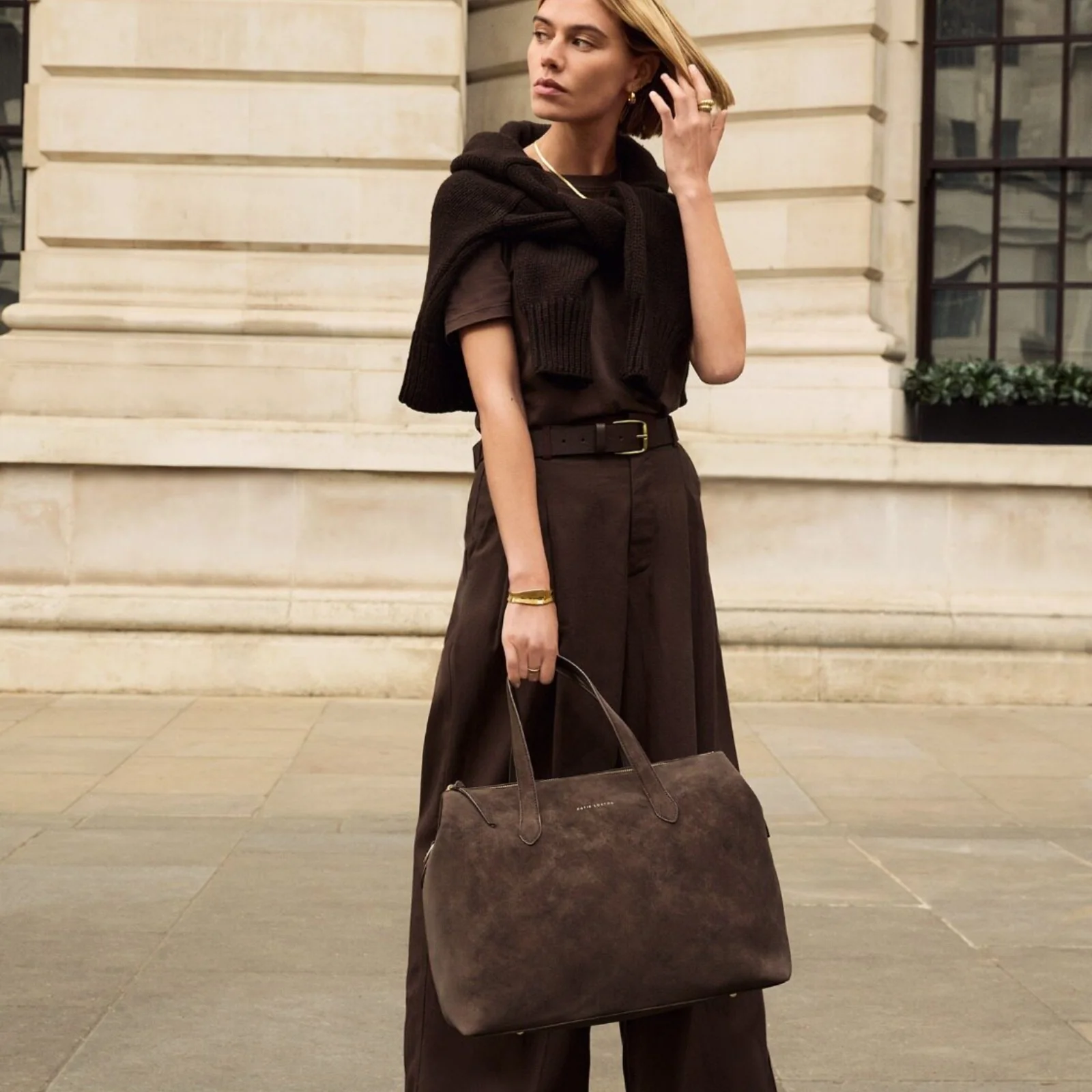 Katie Loxton Milan Cabin Bag - Chocolate Suedette - Image 4