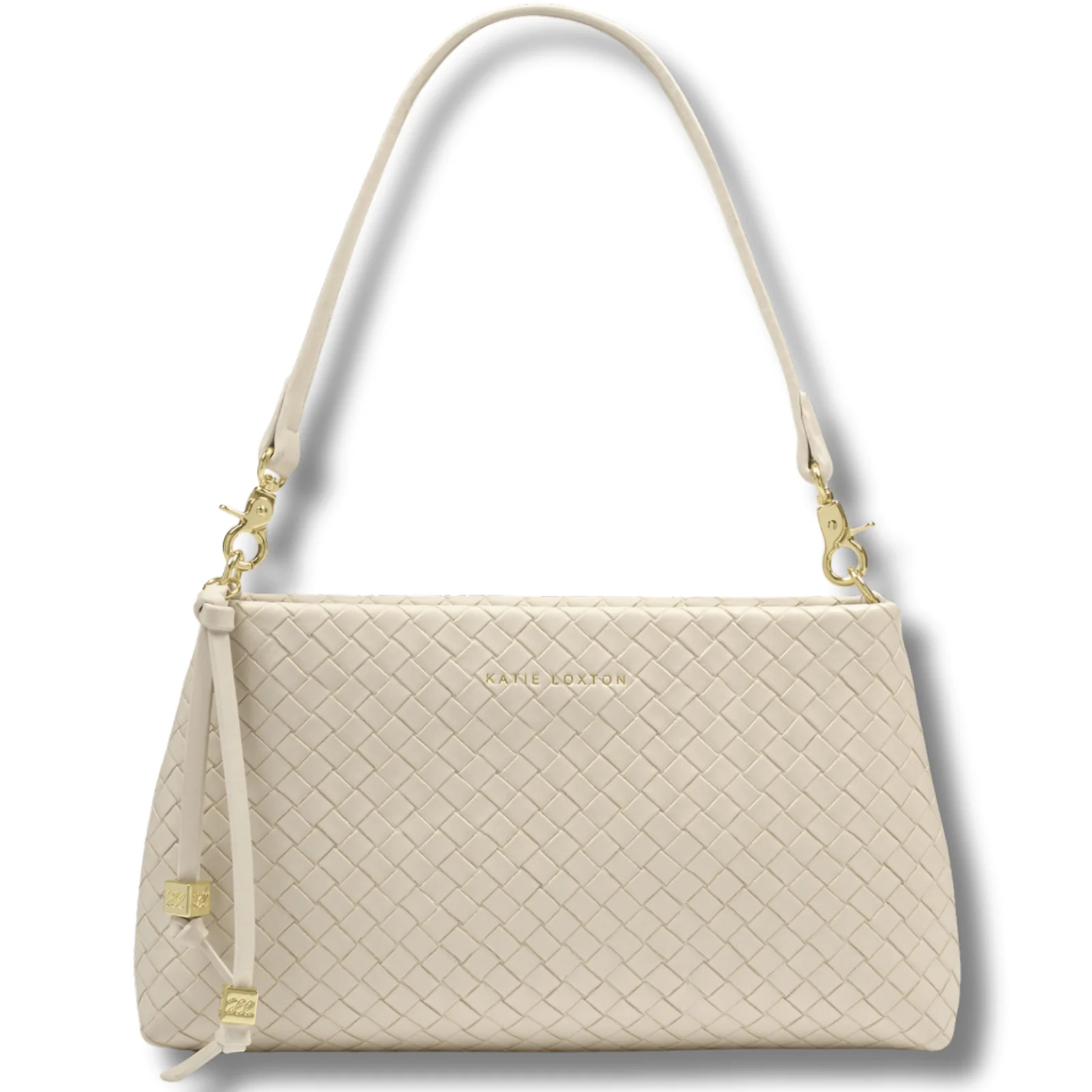 Katie Loxton Nova Hand Woven Small Slim Shoulder Bag - Oyster