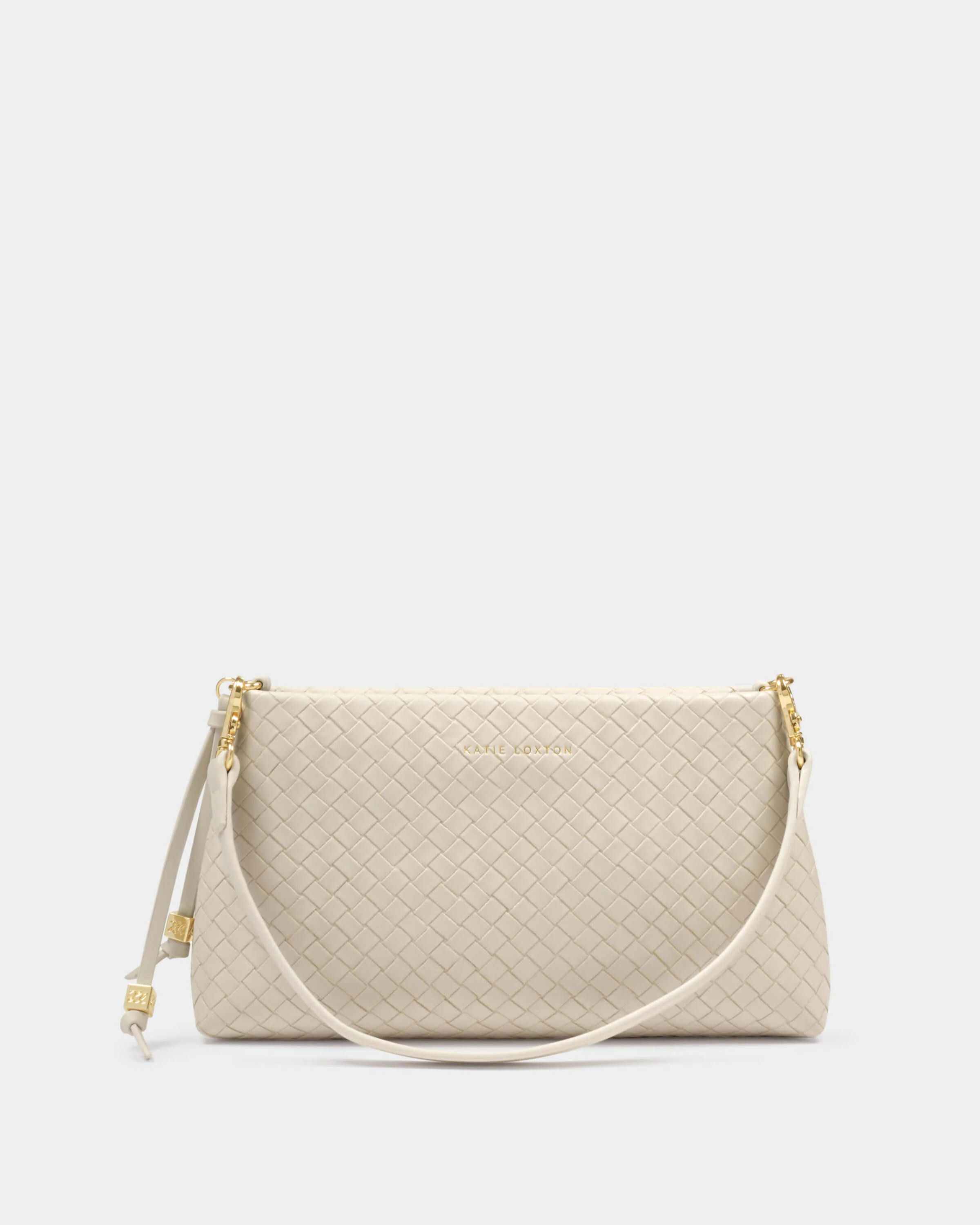 Katie Loxton Nova Hand Woven Small Slim Shoulder Bag - Oyster - Image 2
