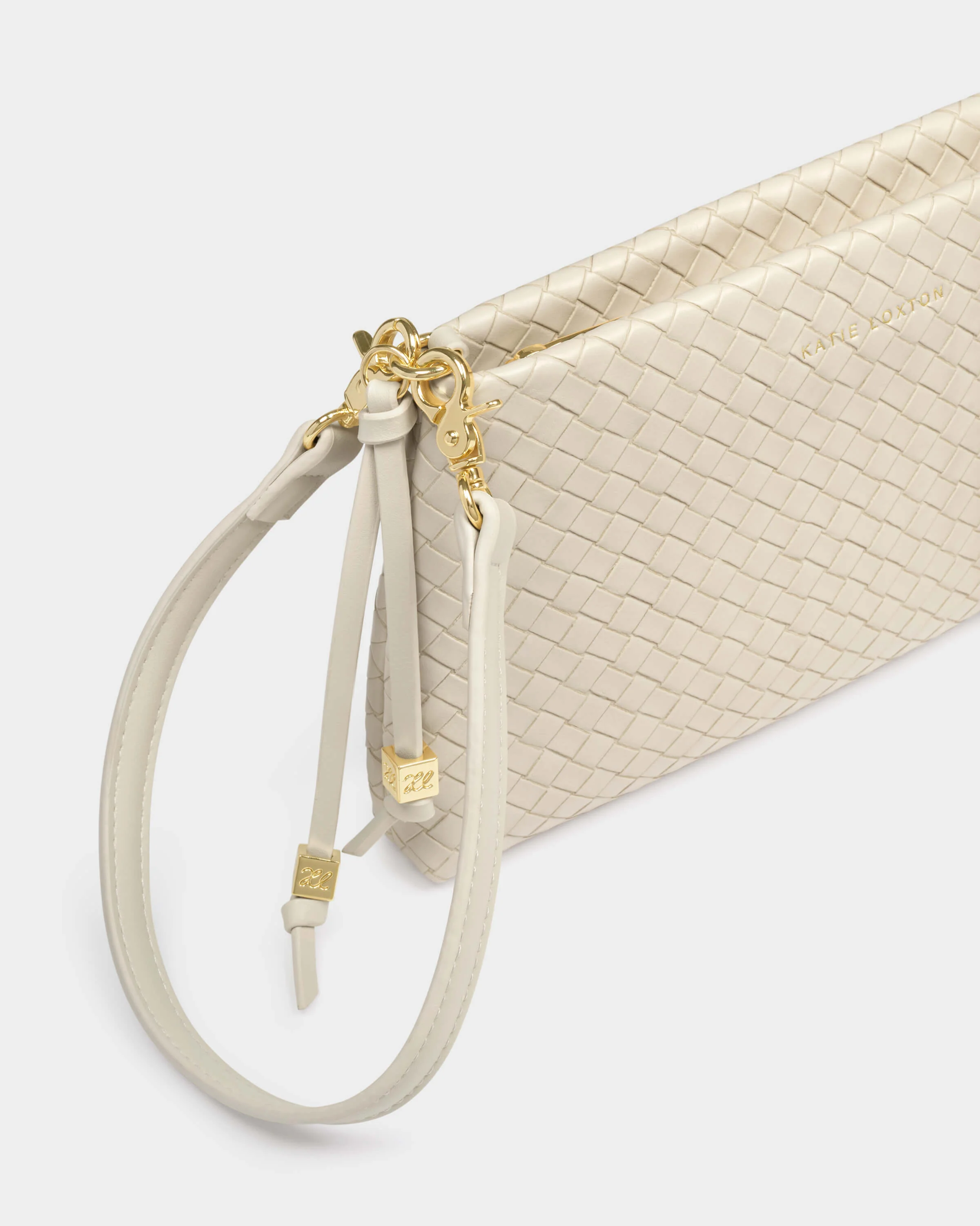 Katie Loxton Nova Hand Woven Small Slim Shoulder Bag - Oyster - Image 3