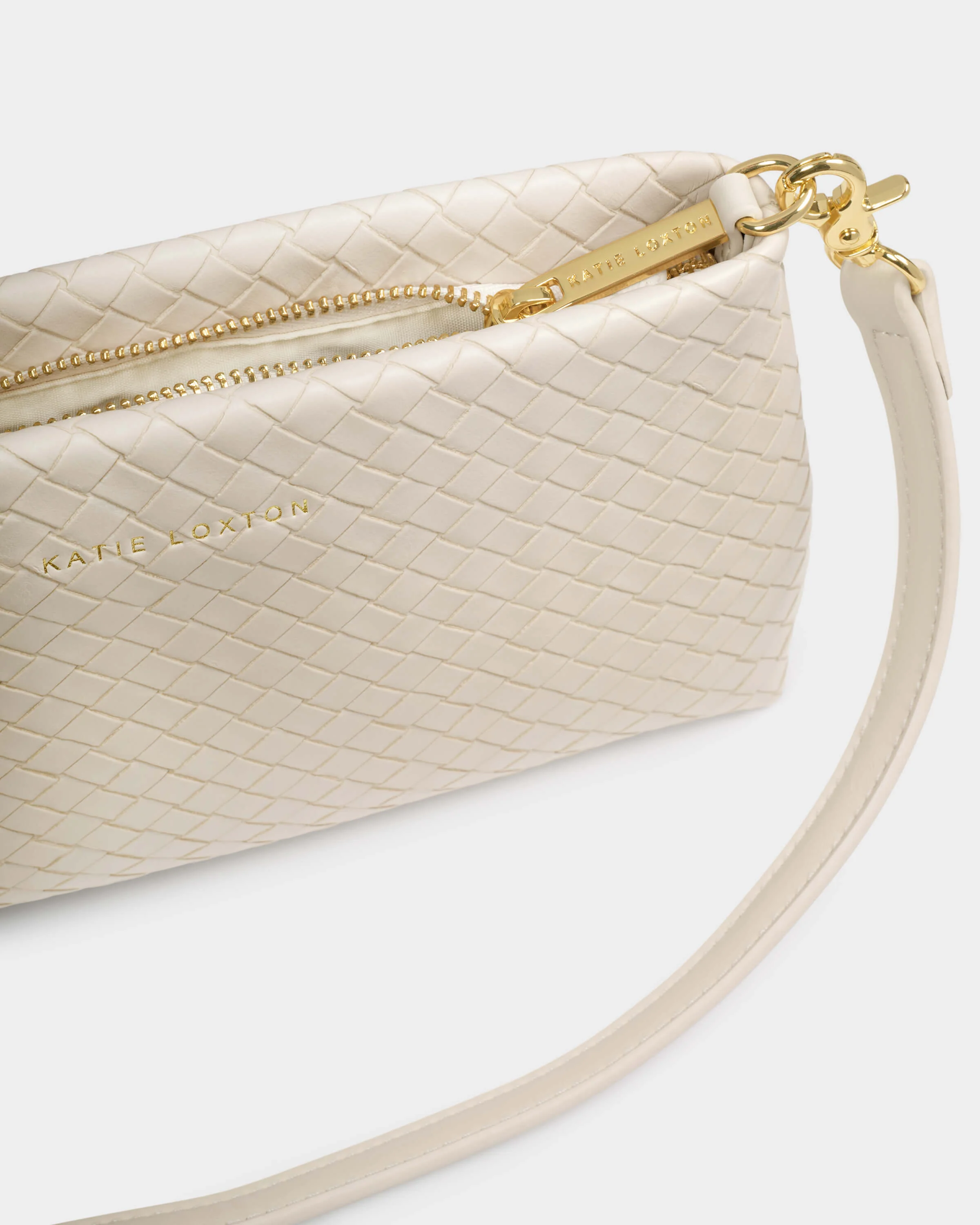 Katie Loxton Nova Hand Woven Small Slim Shoulder Bag - Oyster - Image 4