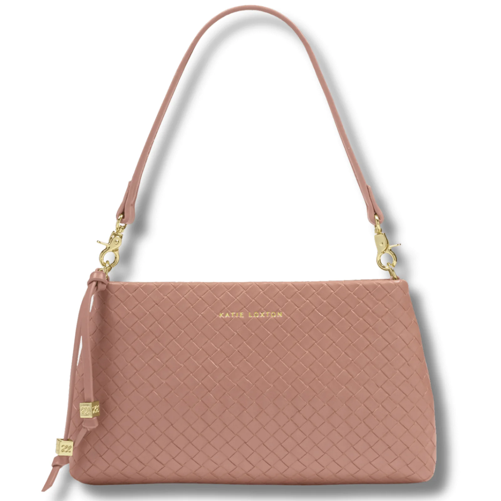 Katie Loxton Nova Hand Woven Small Slim Shoulder Bag - Pink Clay