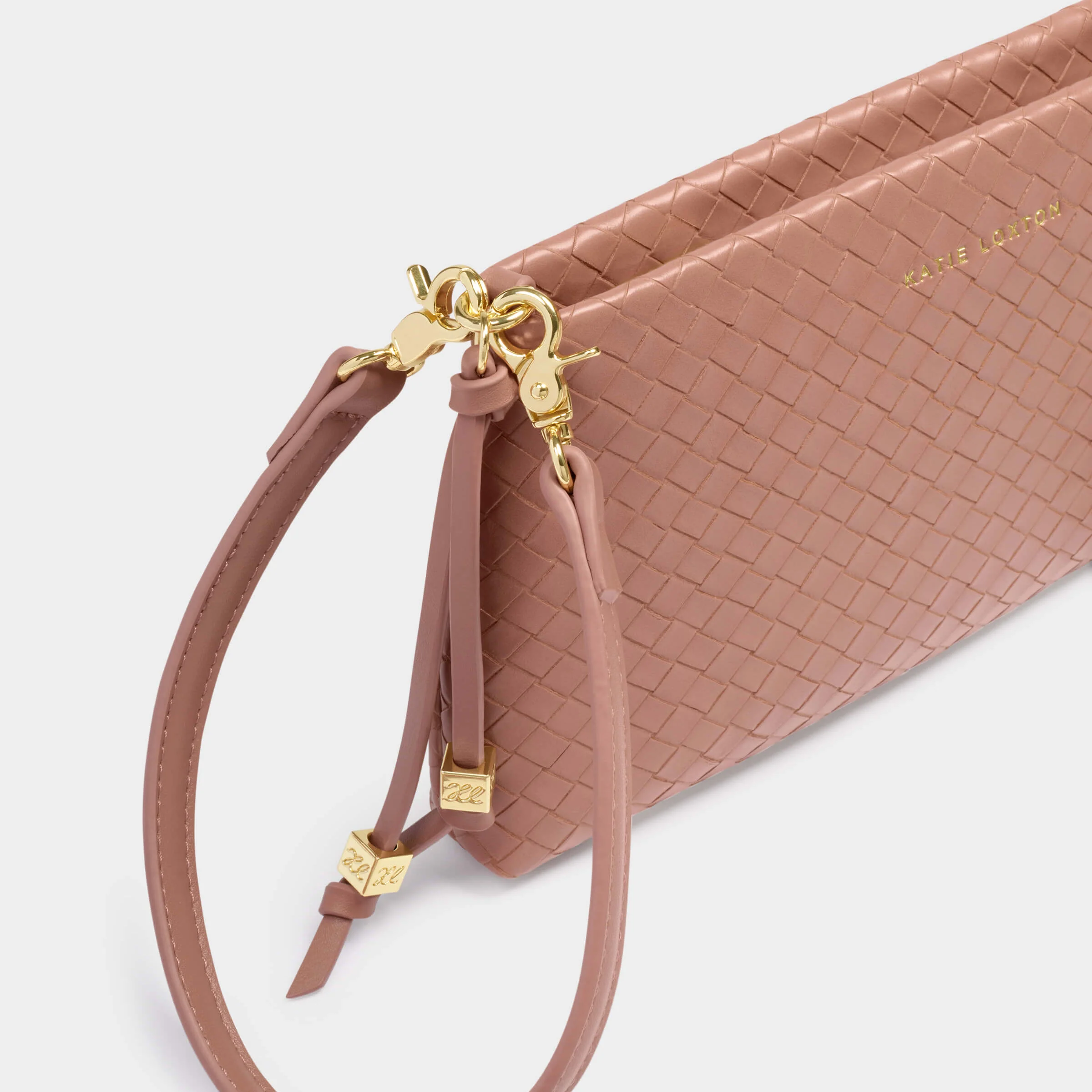 Katie Loxton Nova Hand Woven Small Slim Shoulder Bag - Pink Clay - Image 2