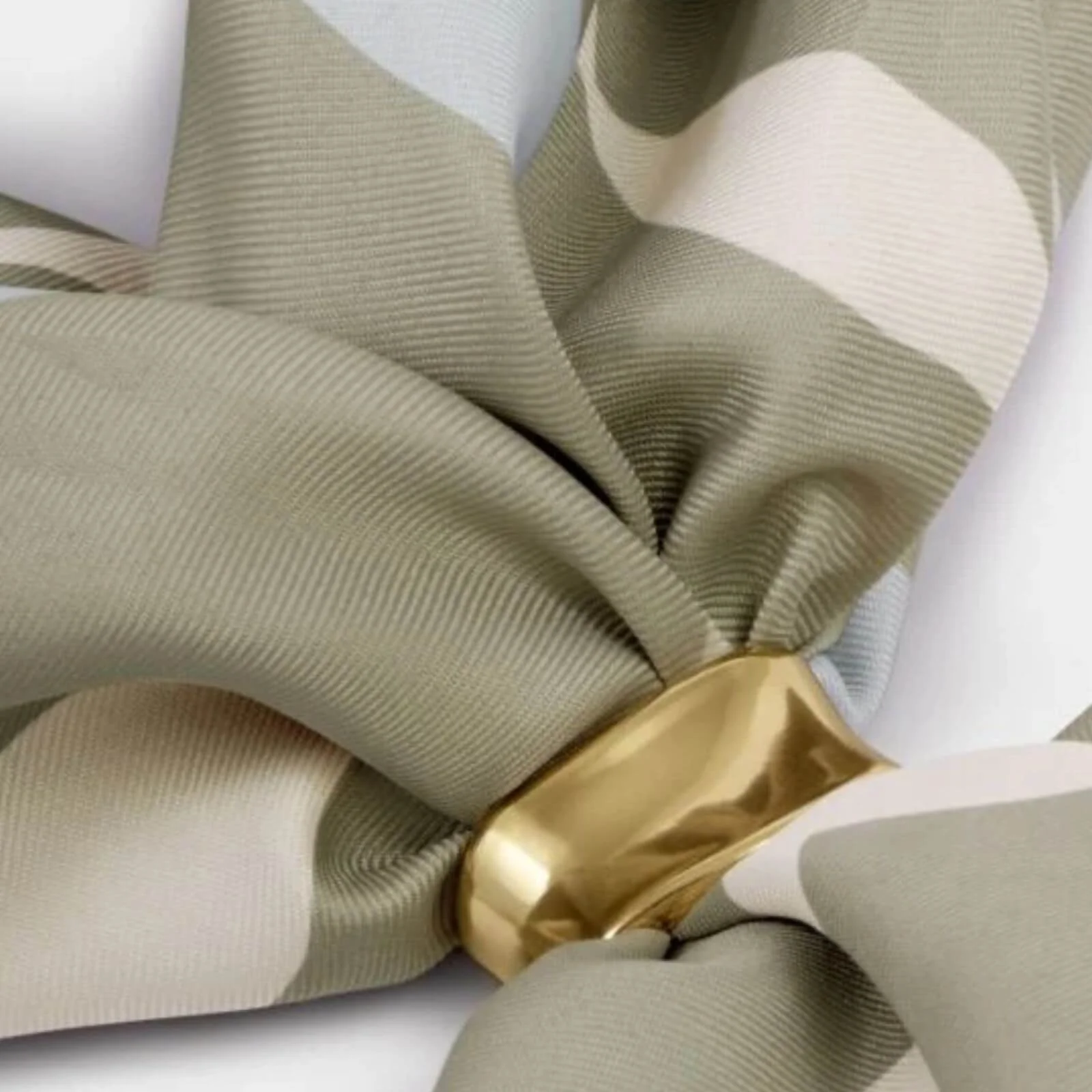 Katie Loxton Satin Neck Scarf With Gold Scarf Ring - Ripples - Image 2