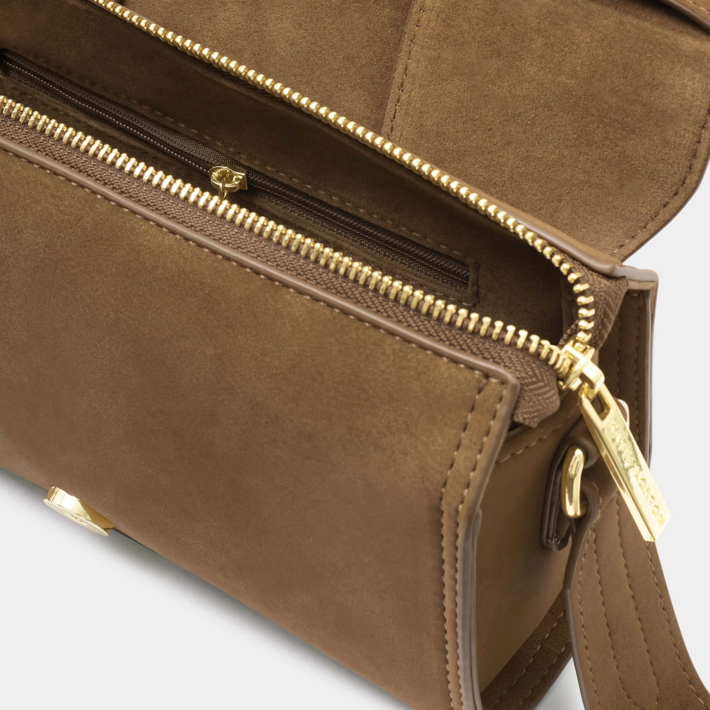 Katie Loxton Taya Woven Crossbody Bag - Caramel Suedette - Image 2