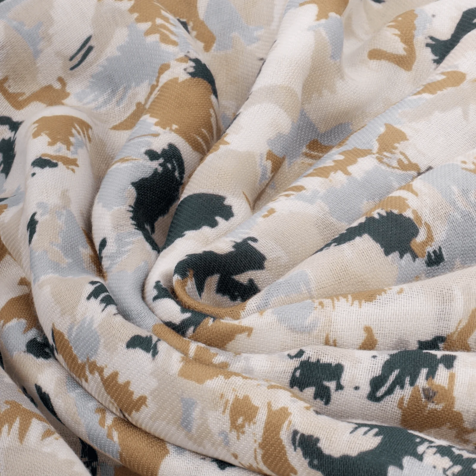 Katie Loxton Terazzo Caramel & Navy Printed Scarf - Image 2