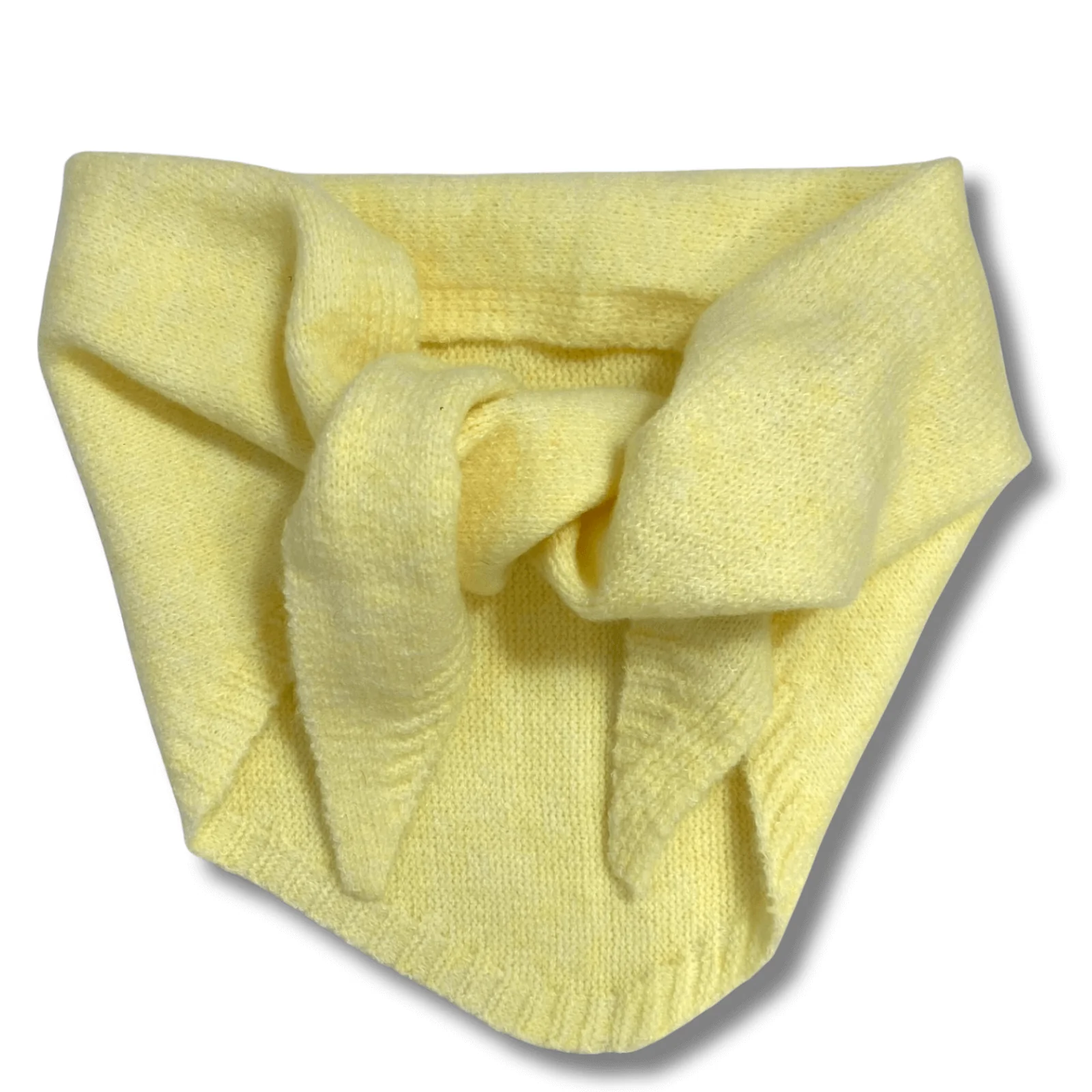 Lemon Knit Triangle Neck Scarf