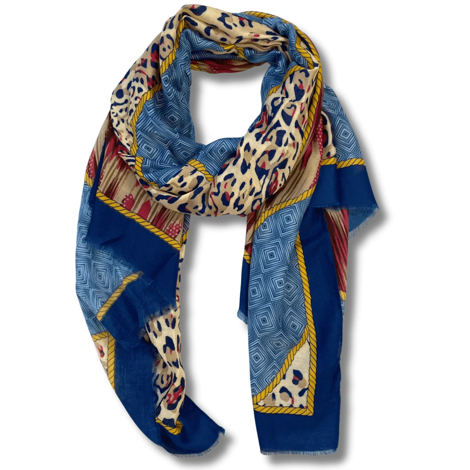 Leopard & Aztec Stripe Scarf