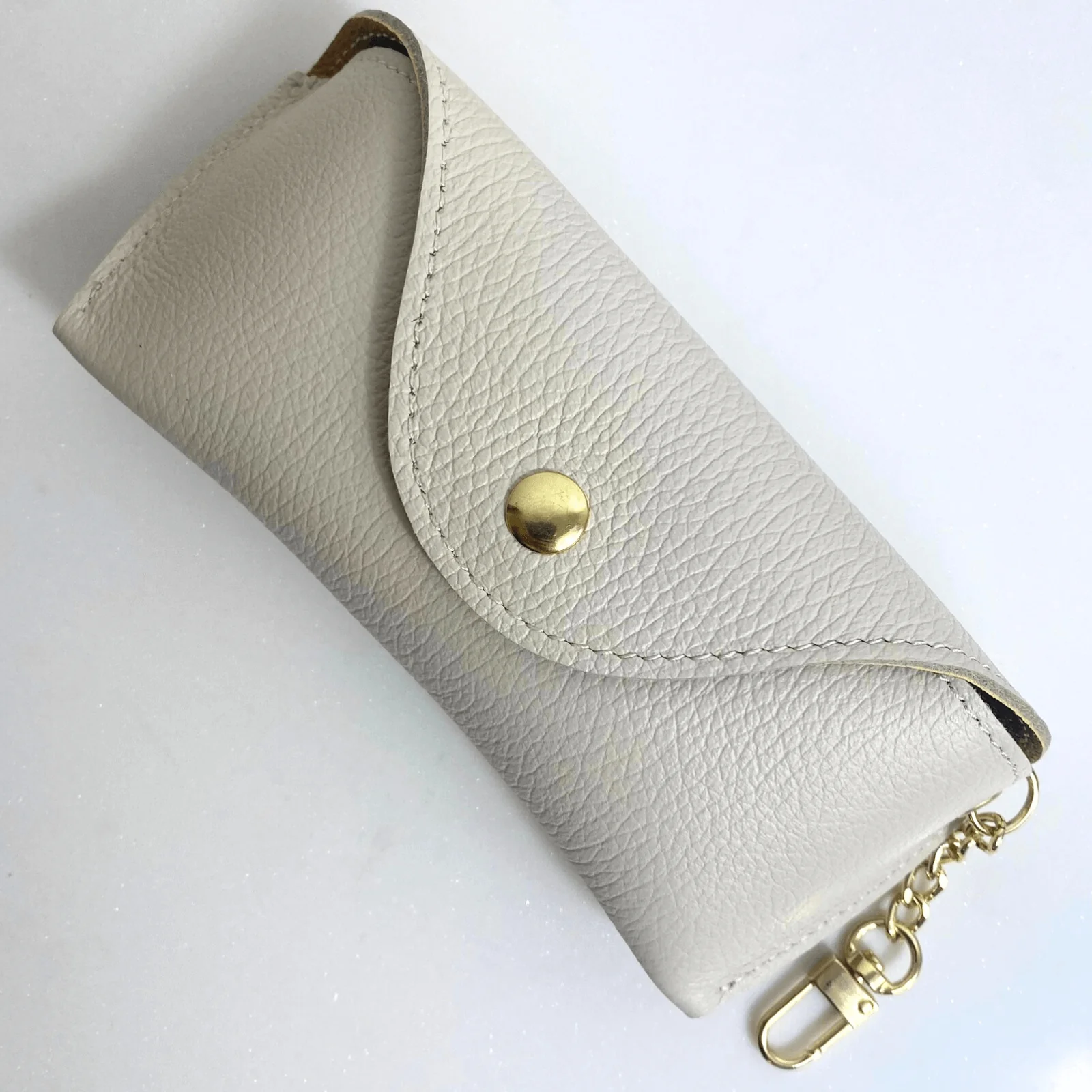 Magnetic Button Leather Glasses Case - Image 4
