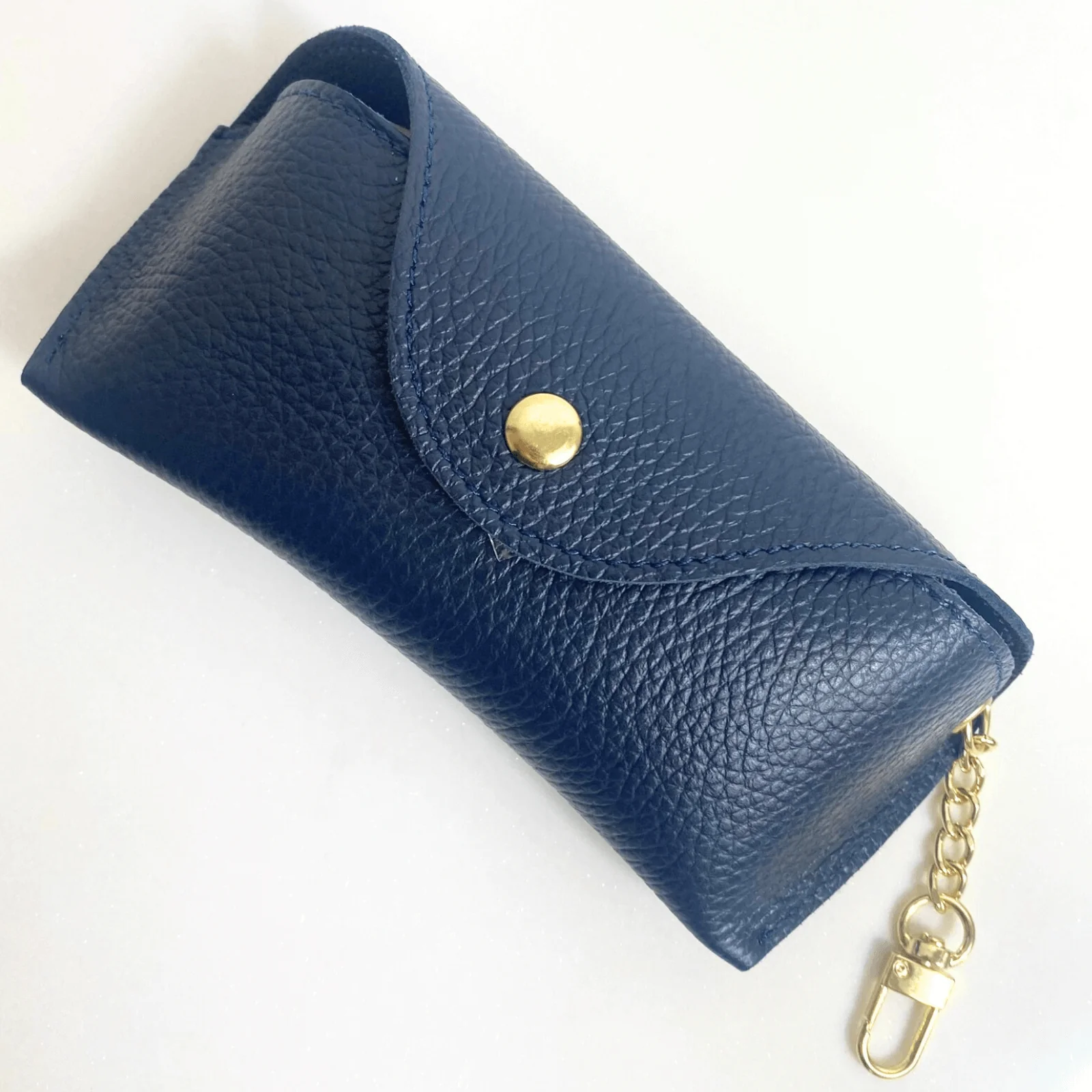 Magnetic Button Leather Glasses Case - Image 5