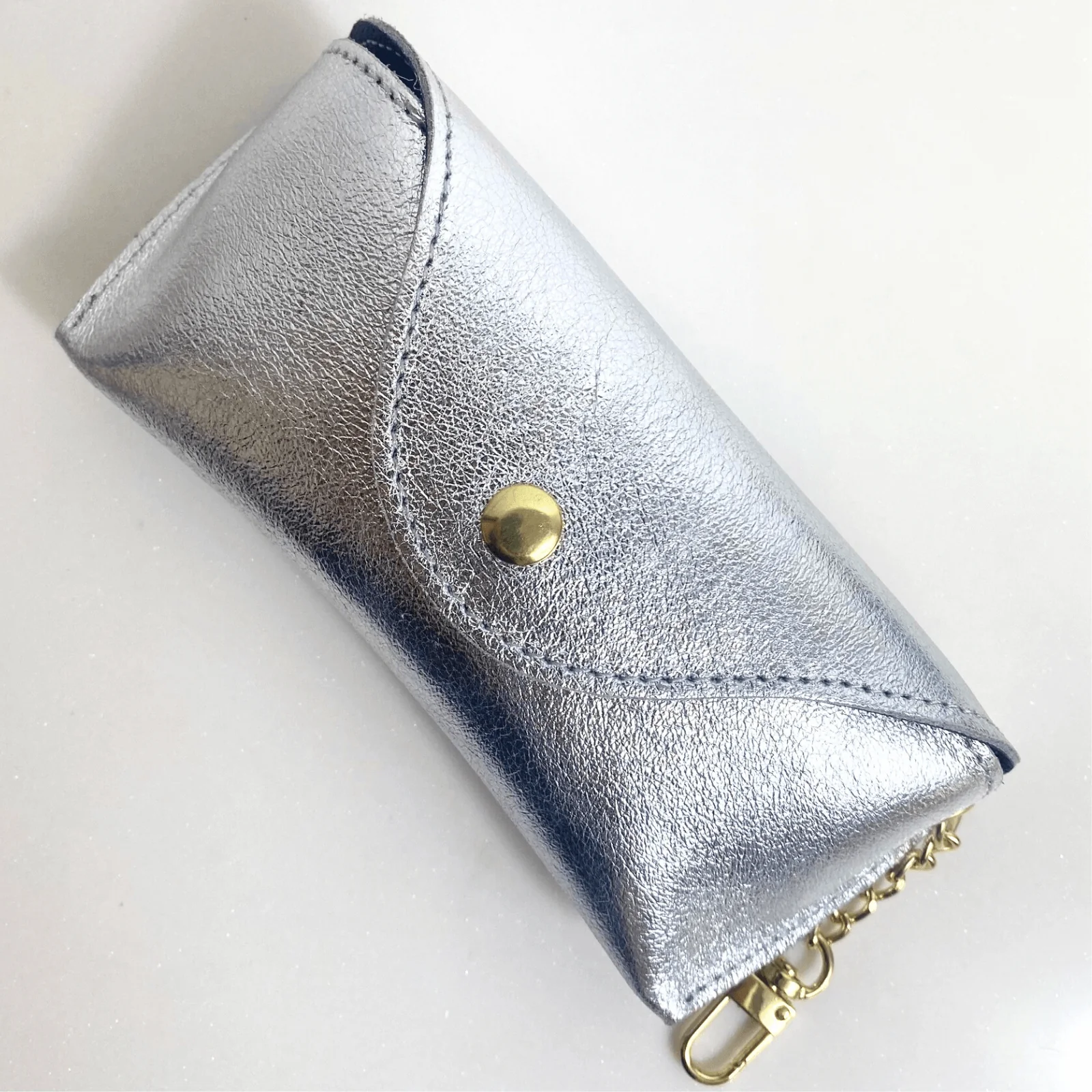 Magnetic Button Leather Glasses Case - Image 6