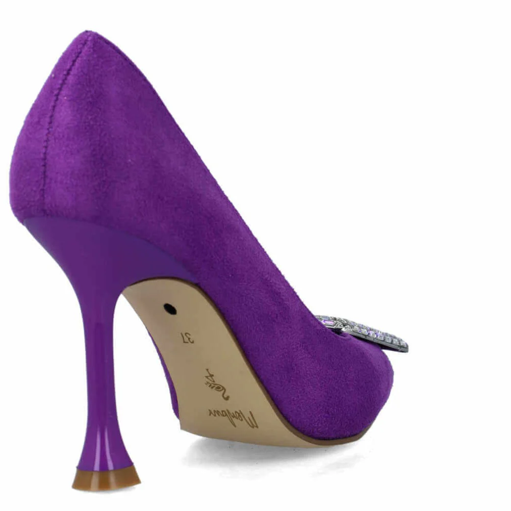 Menbur Purple Baguette Jewelled Stilettos - Image 2