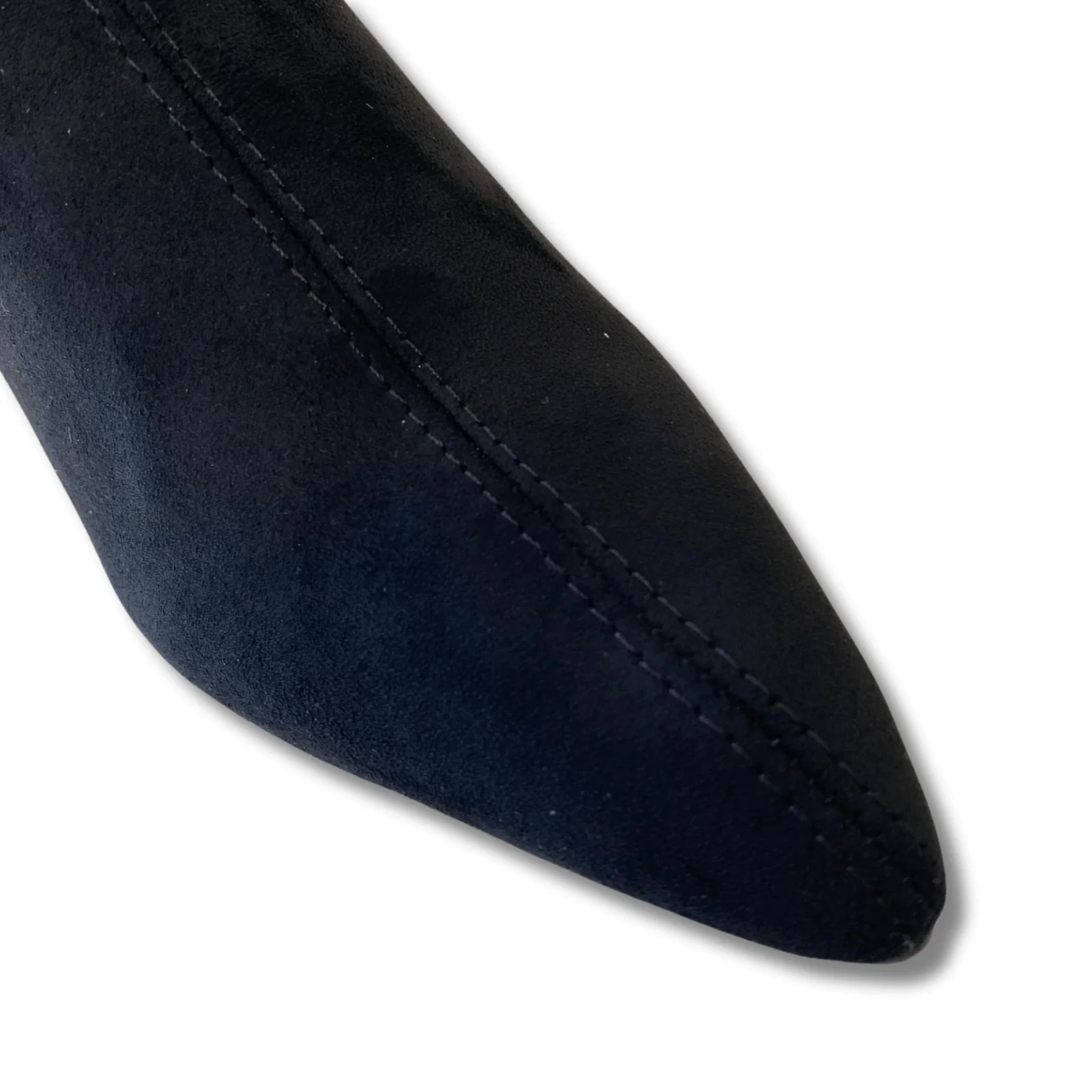 Miss Elastic Black Pointed Toe Sock Boots - Image 3