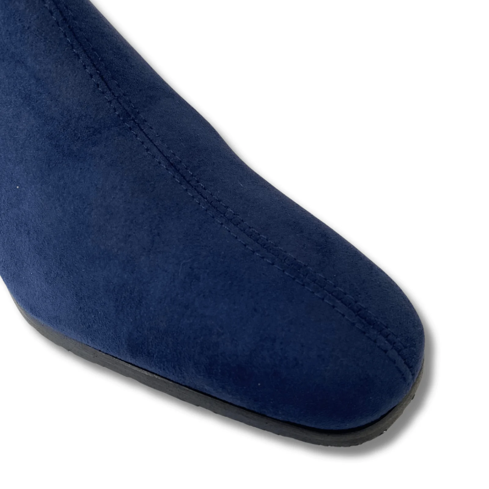 Miss Elastic Navy Square Toe Long Length Boots - Image 3