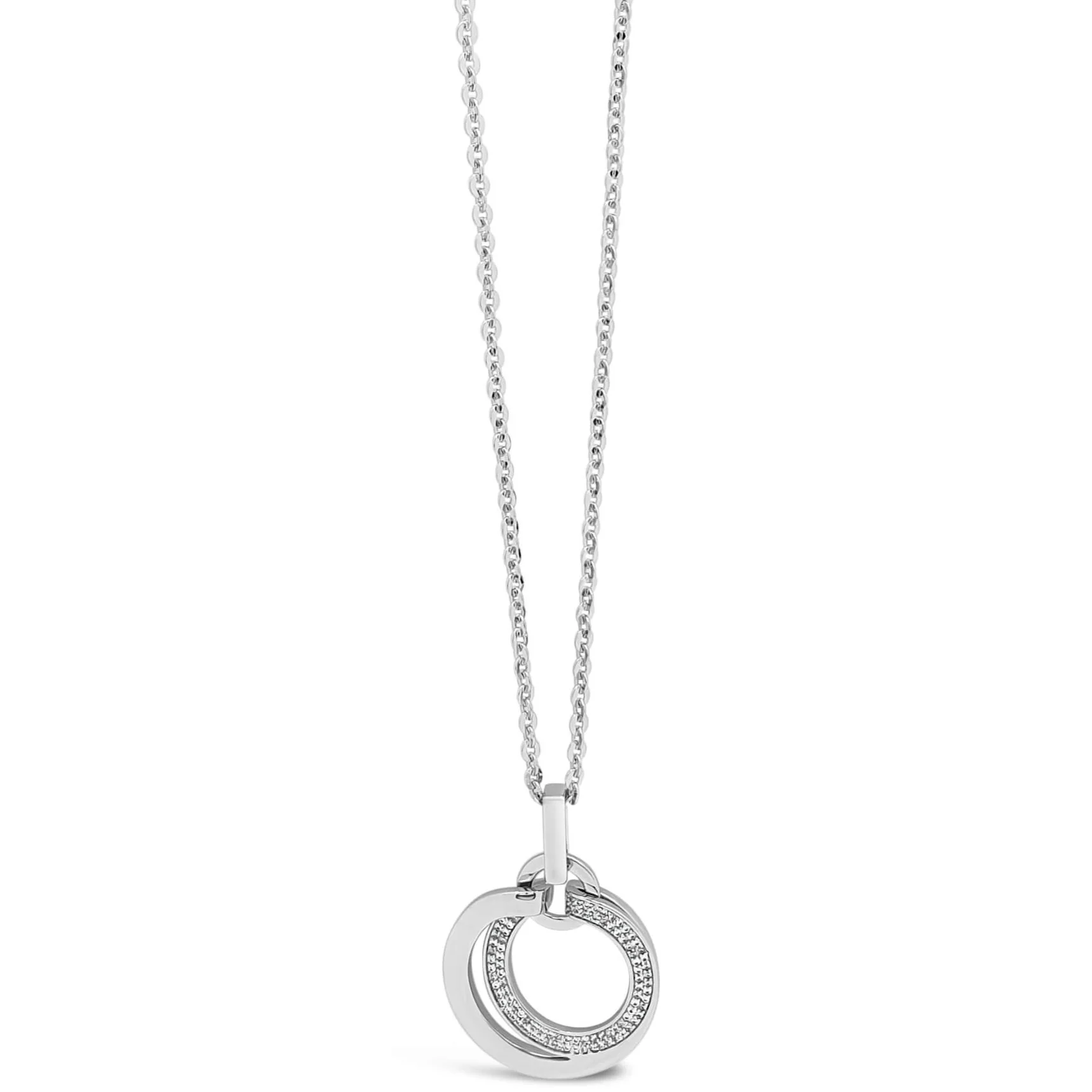 Absolute Silver Linked Circles Long Necklace