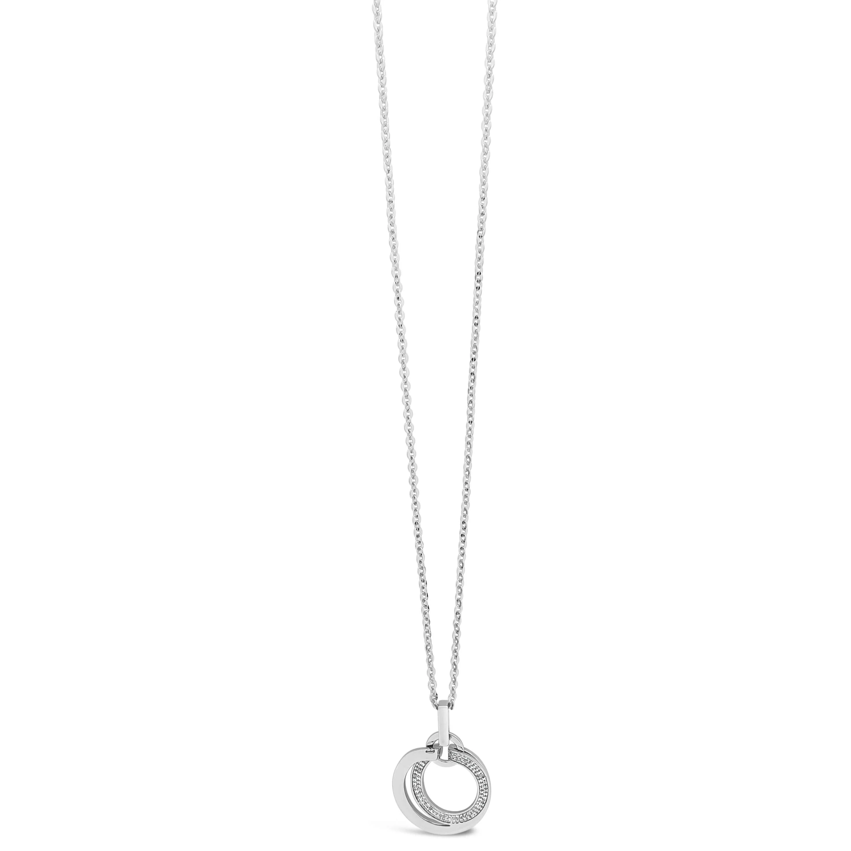 Absolute Silver Linked Circles Long Necklace - Image 2