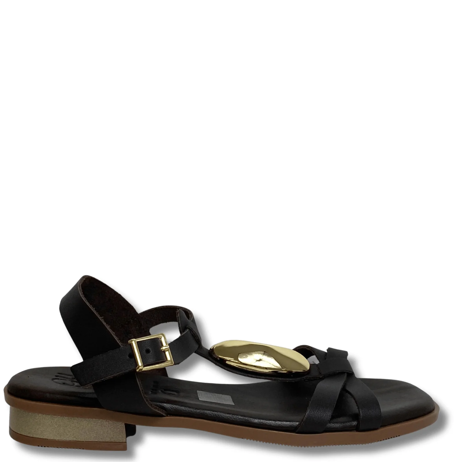 Oh My Sandals Brown Leather Flat Strappy Sandals