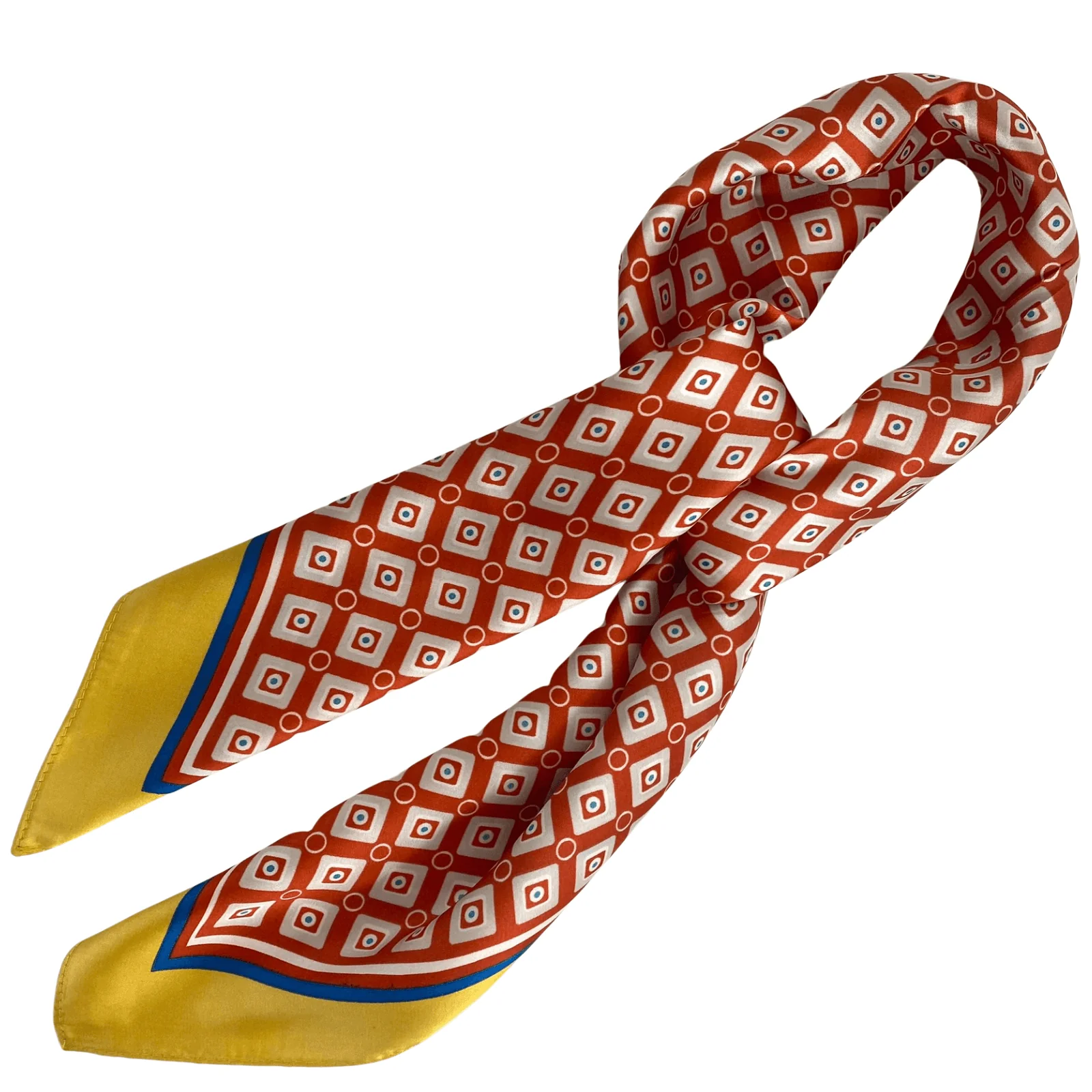 Orange & Yellow Pattern Neck Scarf - Image 2