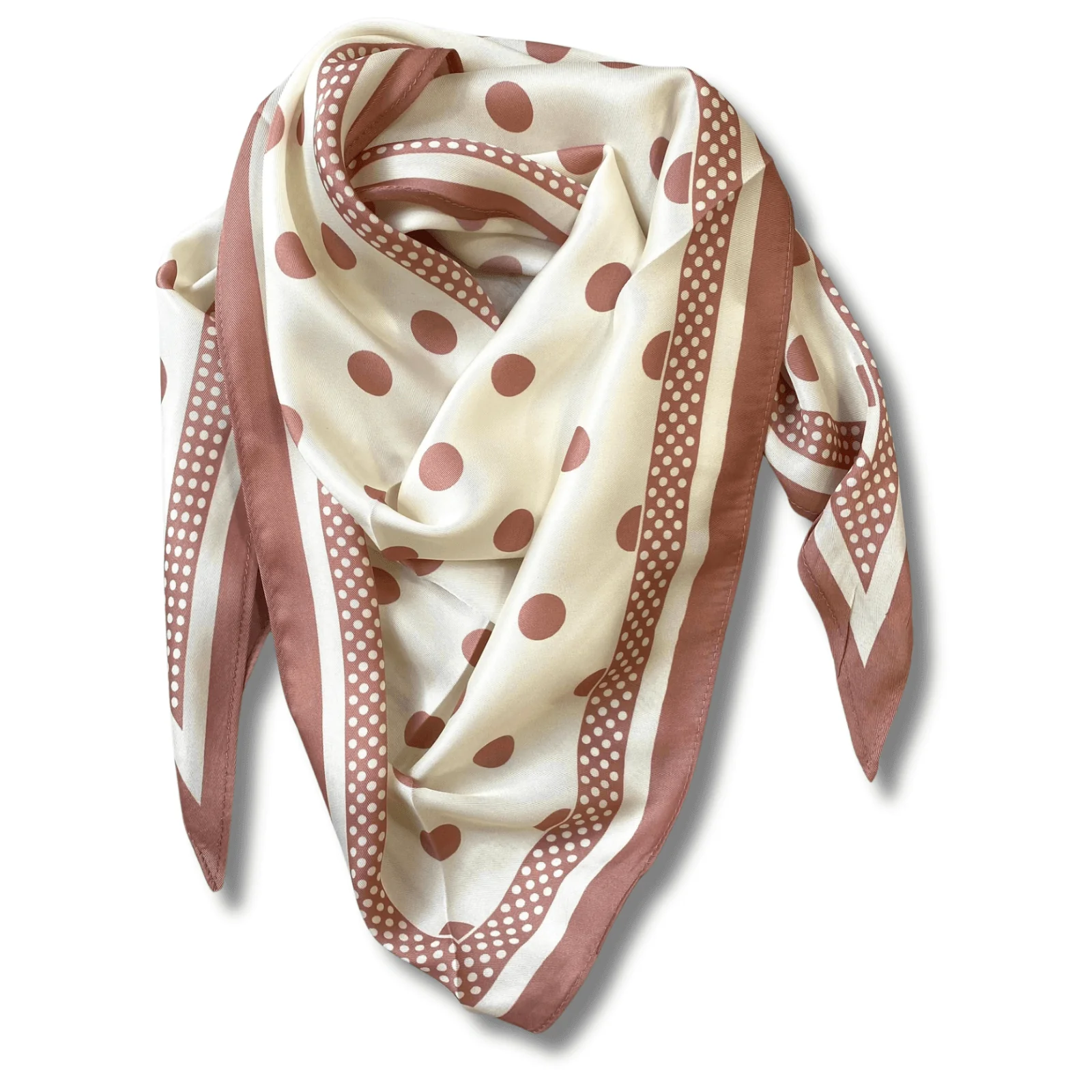 Nude Pink Polka Dots Triangle Scarf