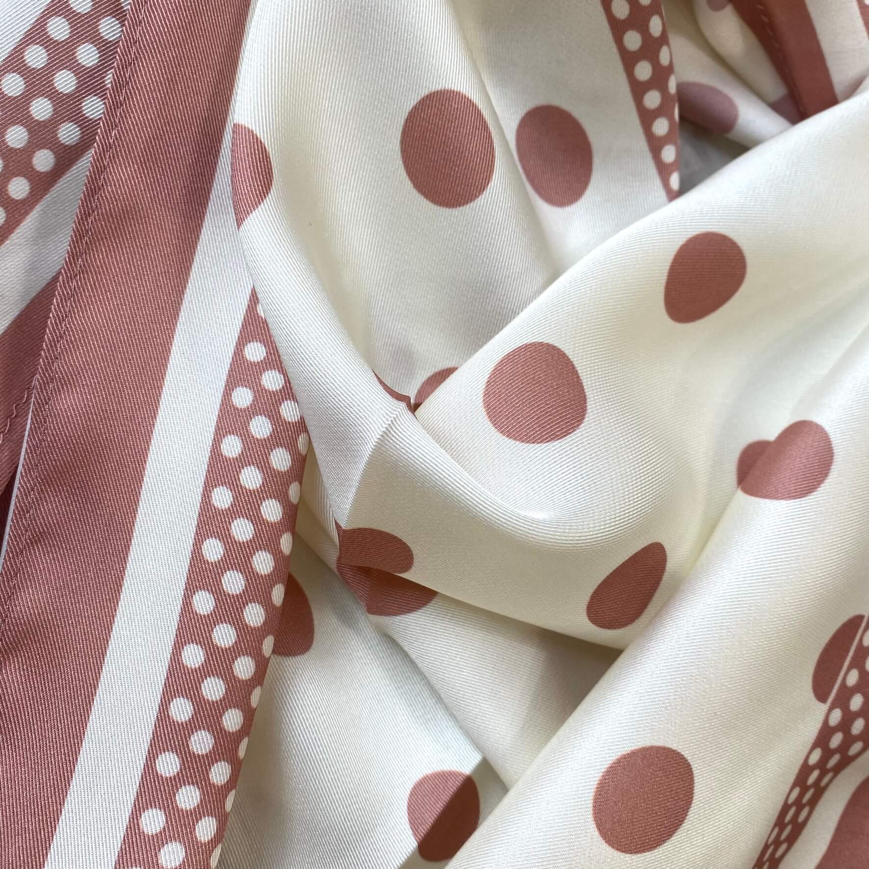 Nude Pink Polka Dots Triangle Scarf - Image 2