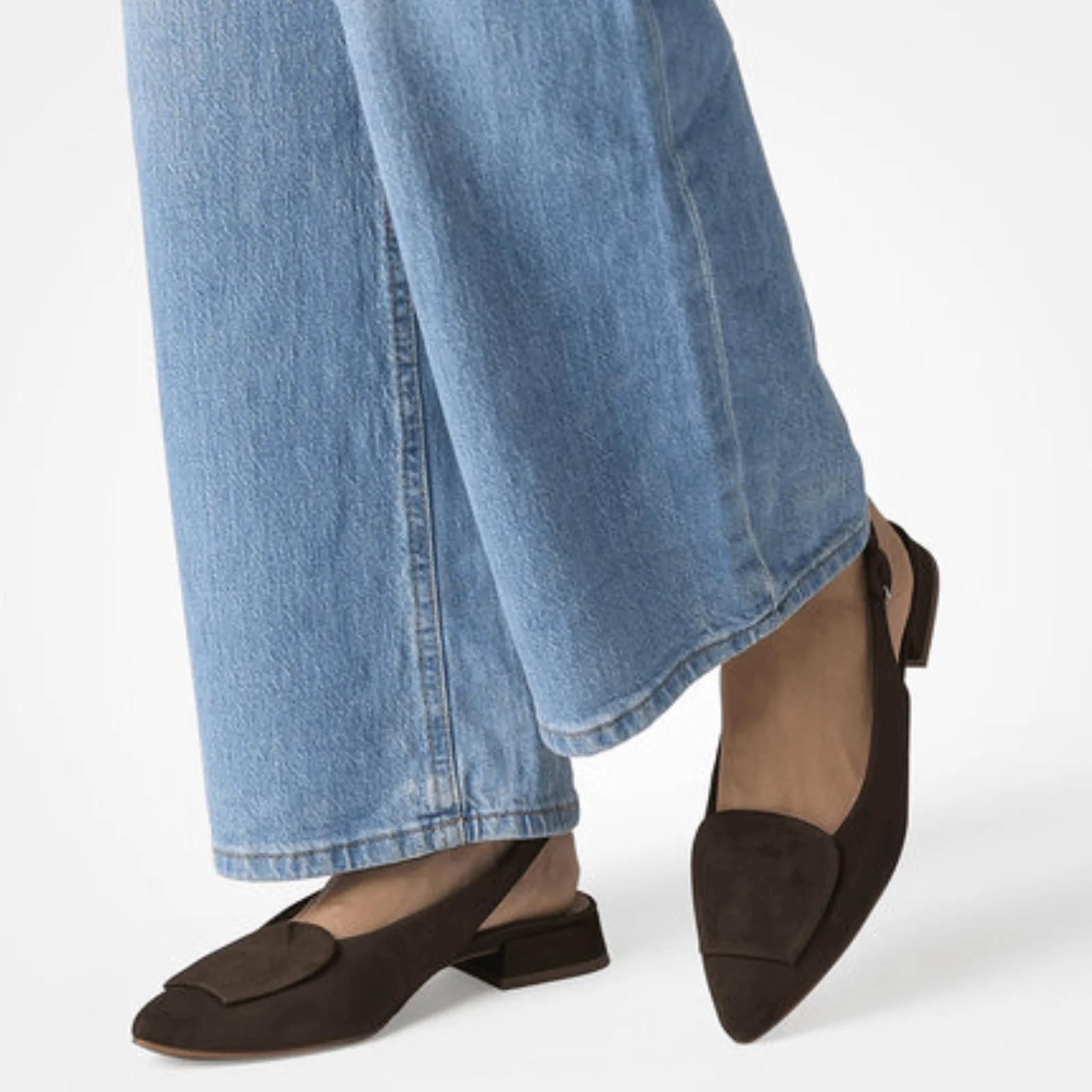 Paul Green Chocolate Brown Suede Pointed Toe Sling Back Pumps - Image 5