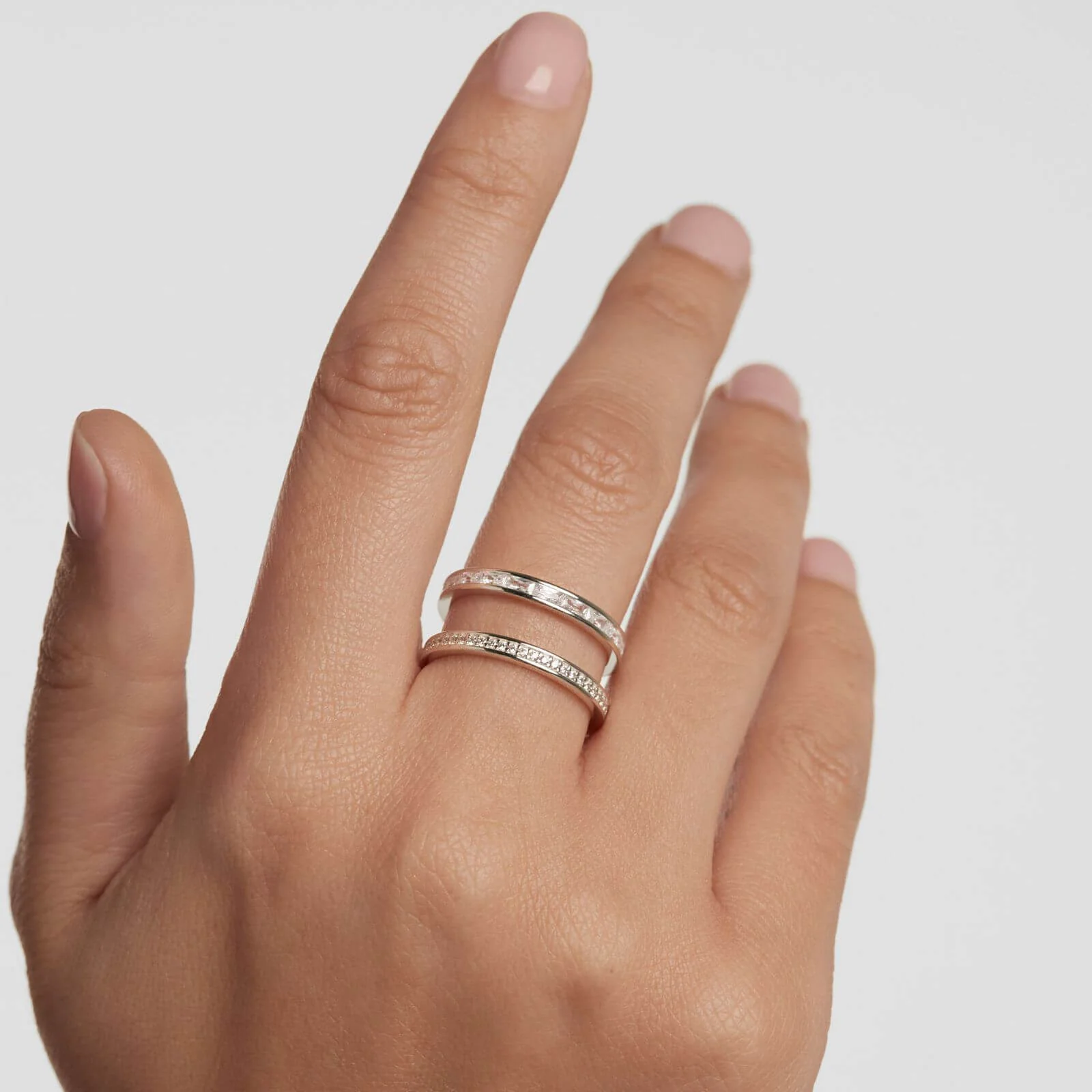 PDPAOLA Bianca Silver Double Ring - Image 2