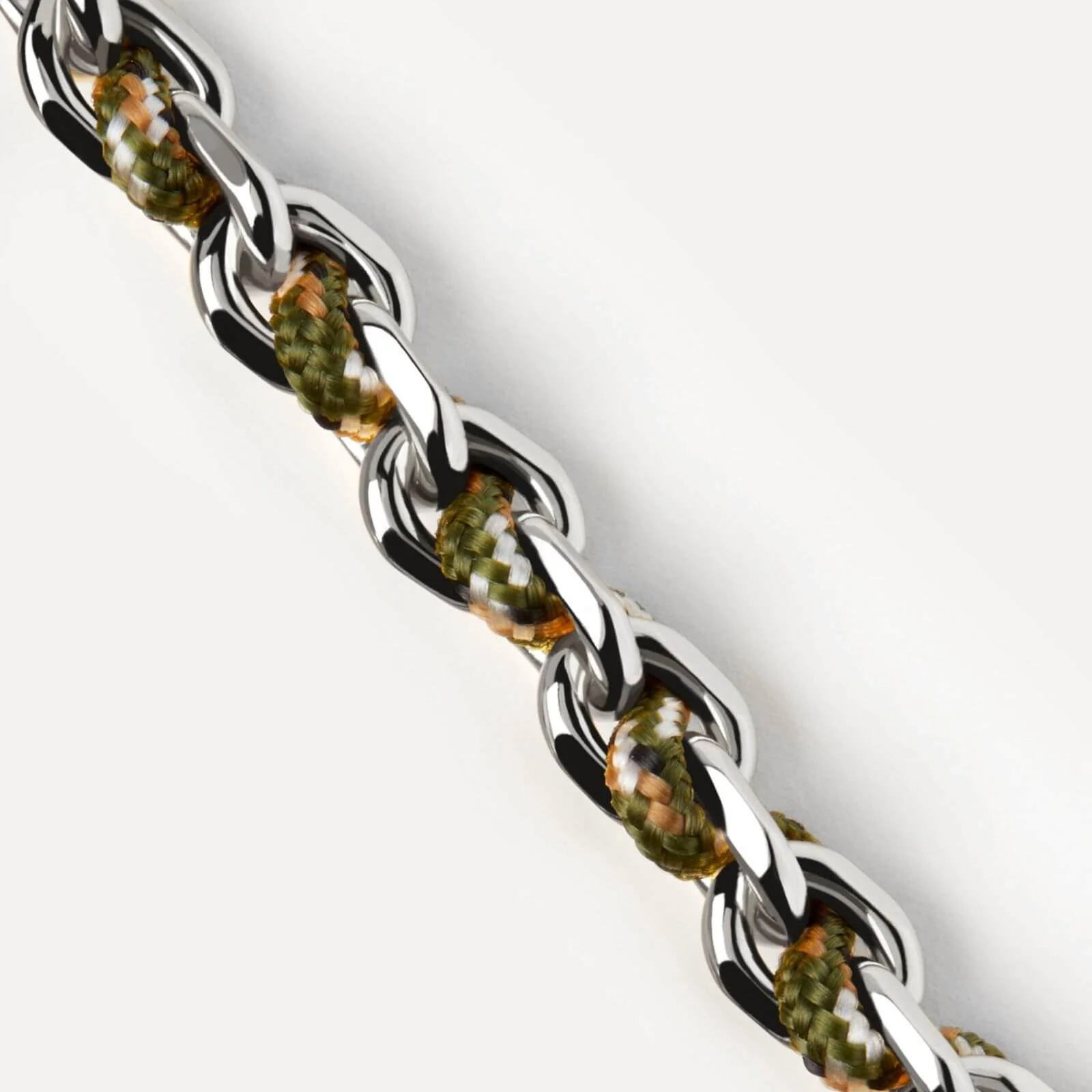 PDPAOLA Cottage Green Rope & Silver Chain Bracelet - Image 2
