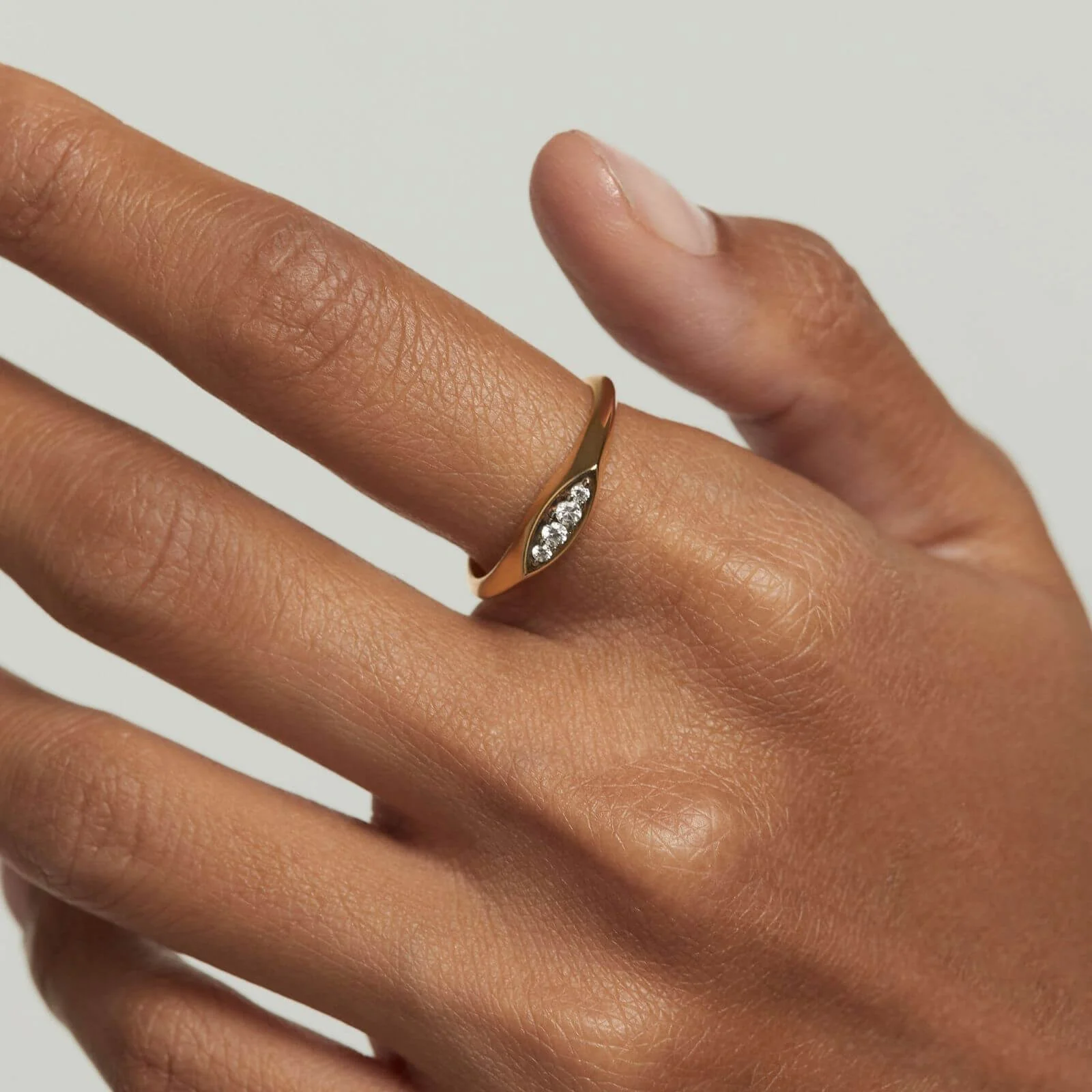 PDPAOLA Gala Stamp Gold Ring - Image 2