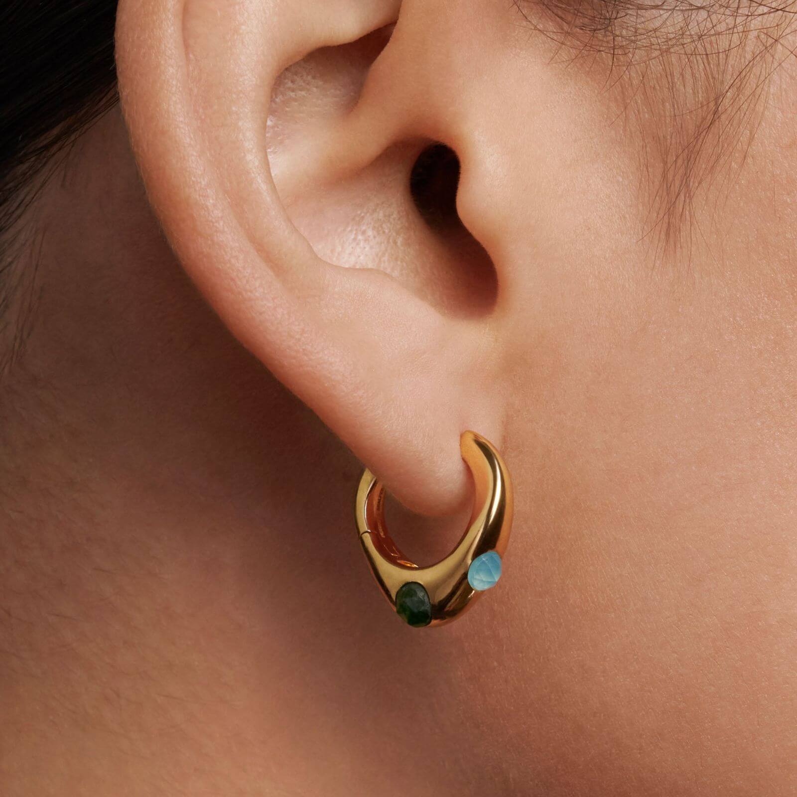 PDPAOLA Gold Coral Hoop Earrings - Image 2