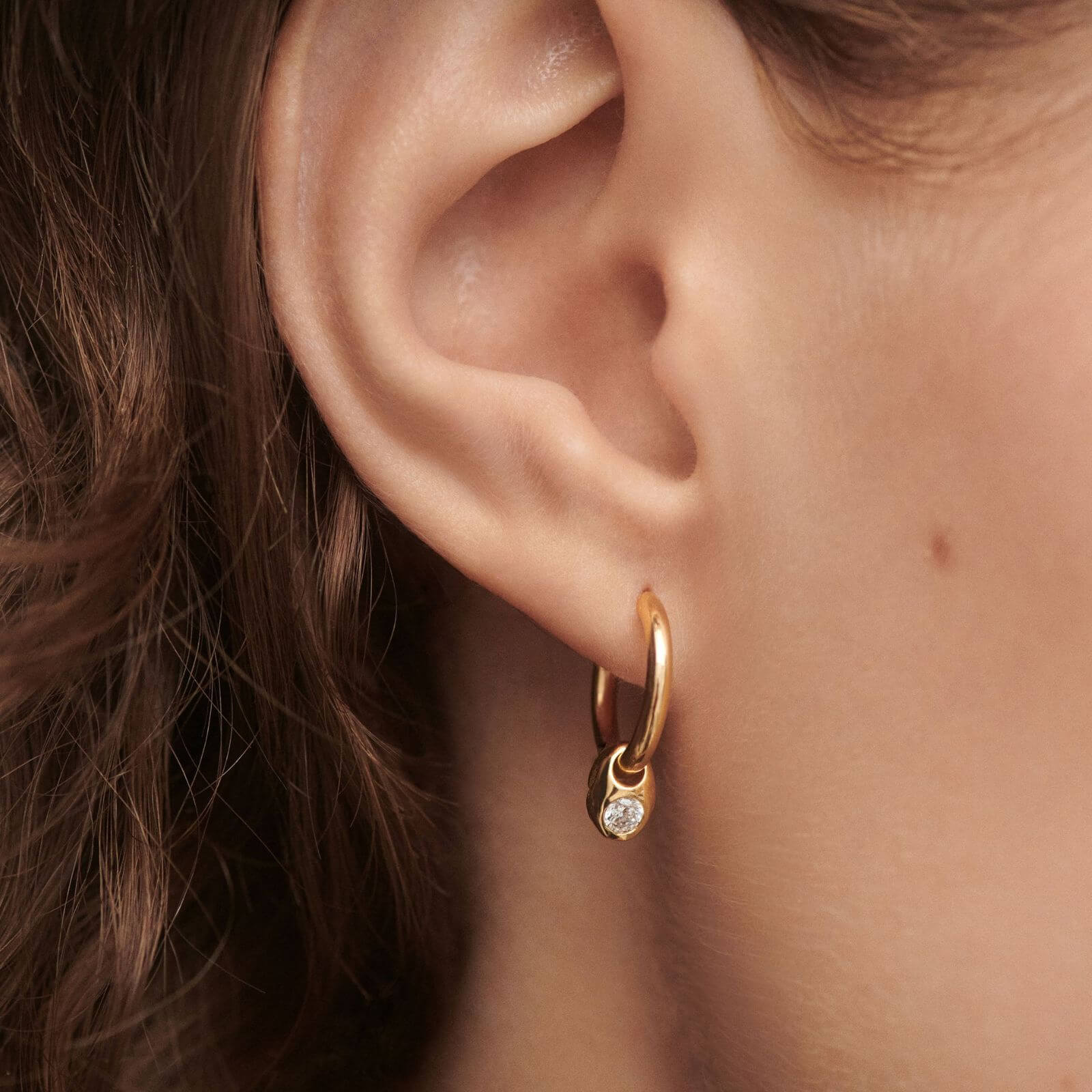 PDPAOLA Gold Delta Hoop Earrings - Image 2