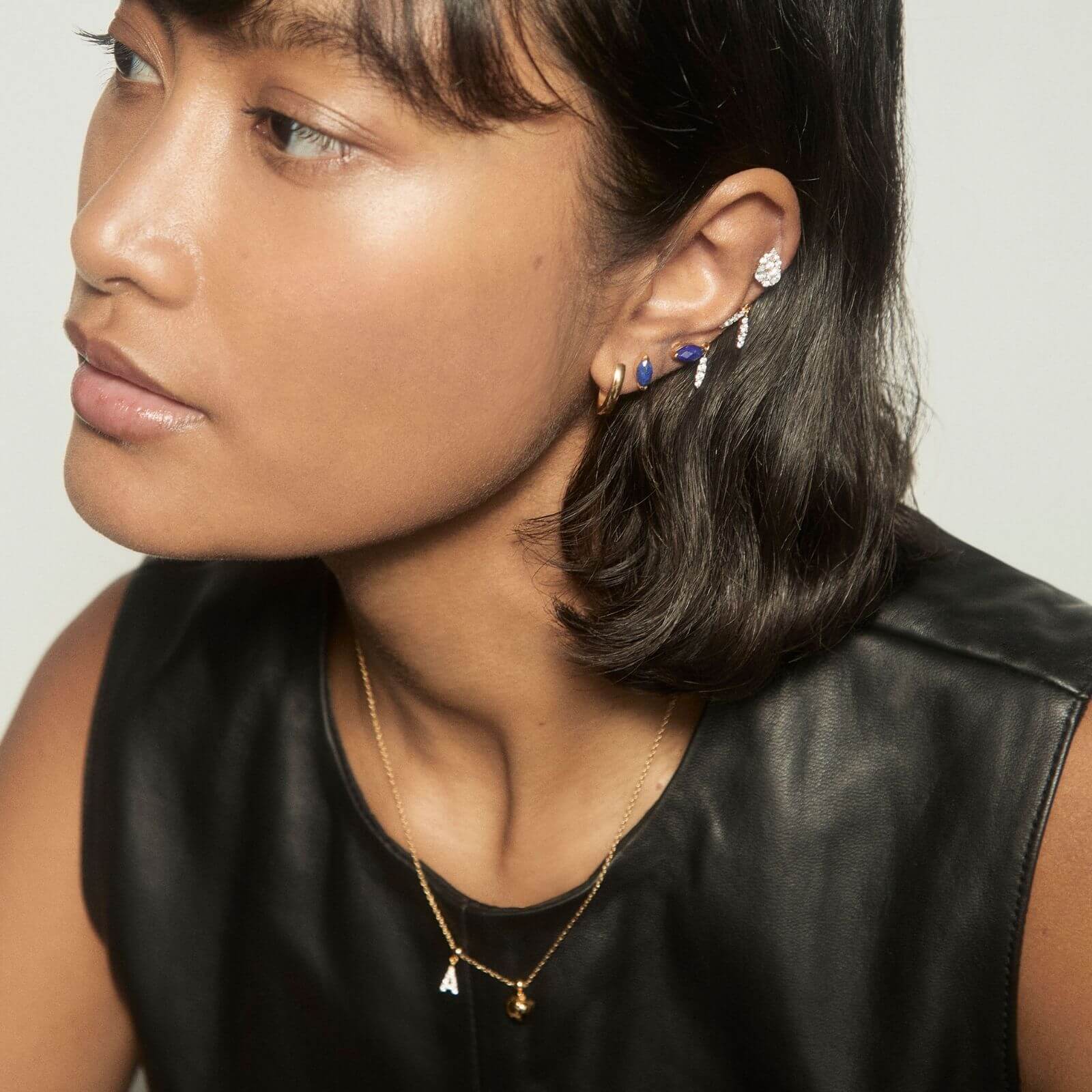 PDPAOLA Gold Ginger Lapis Lazuli Single Earring - Image 2