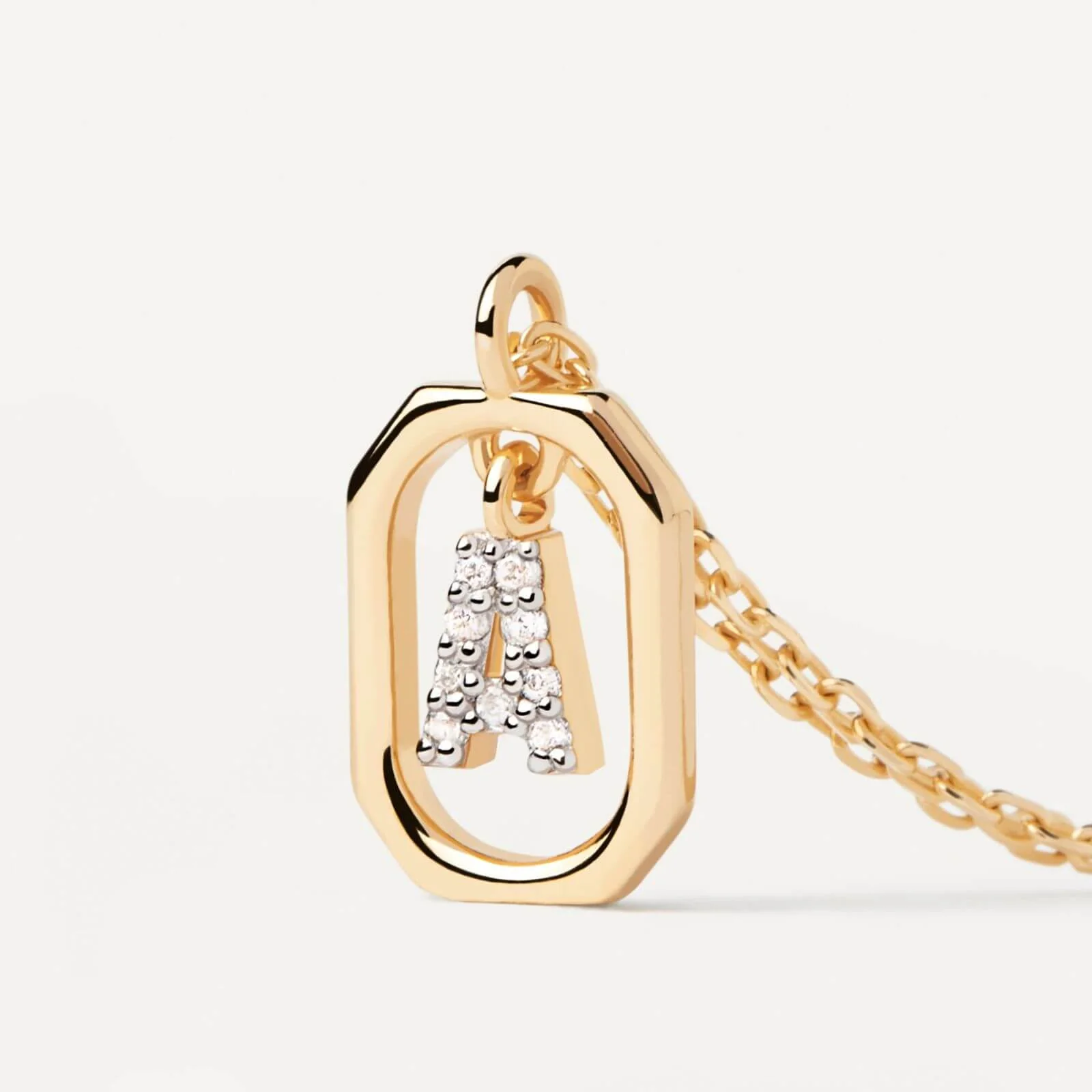PDPAOLA Gold Mini Letter Necklace - Image 3