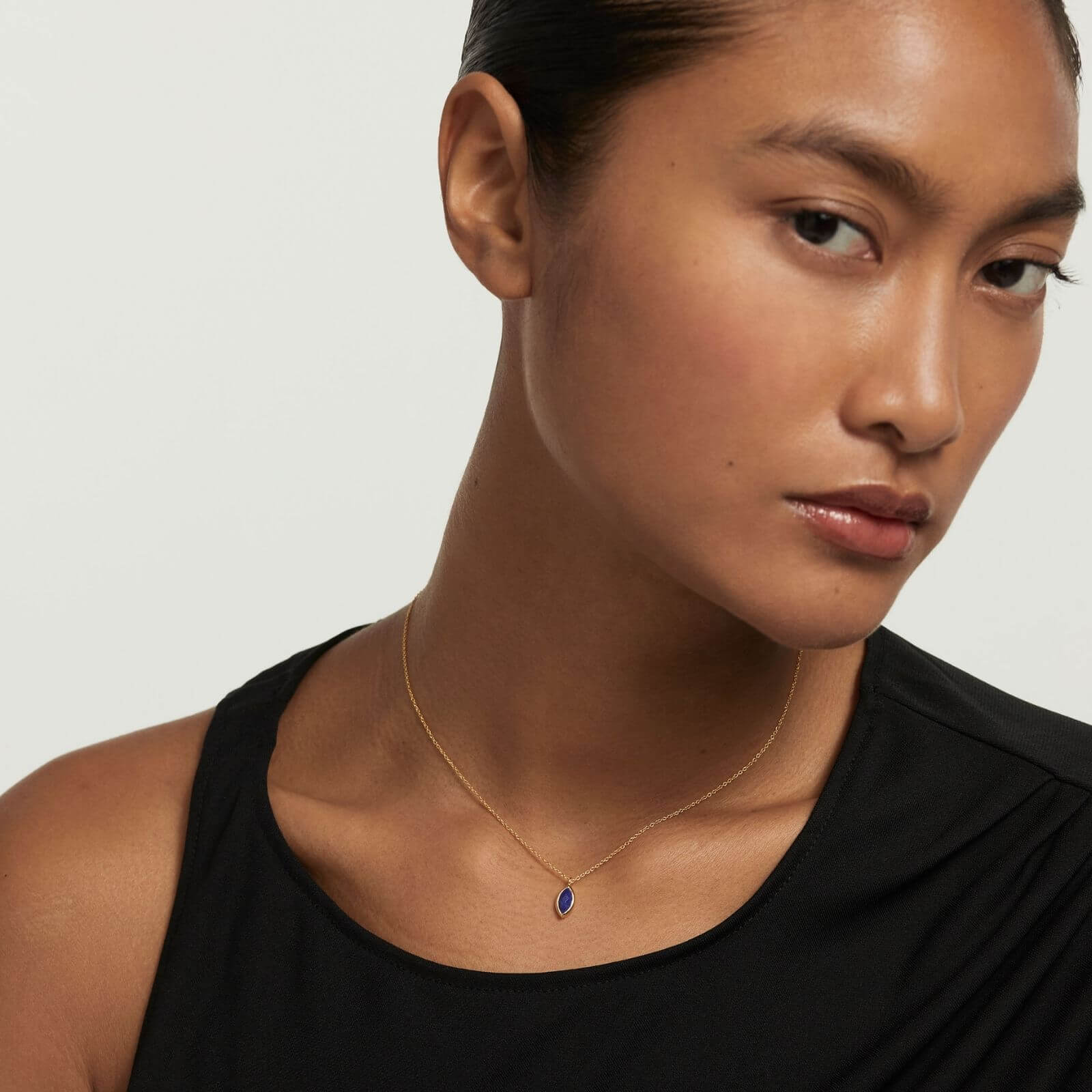 PDPAOLA Gold Nomad Lapis Lazuli Necklace - Image 2